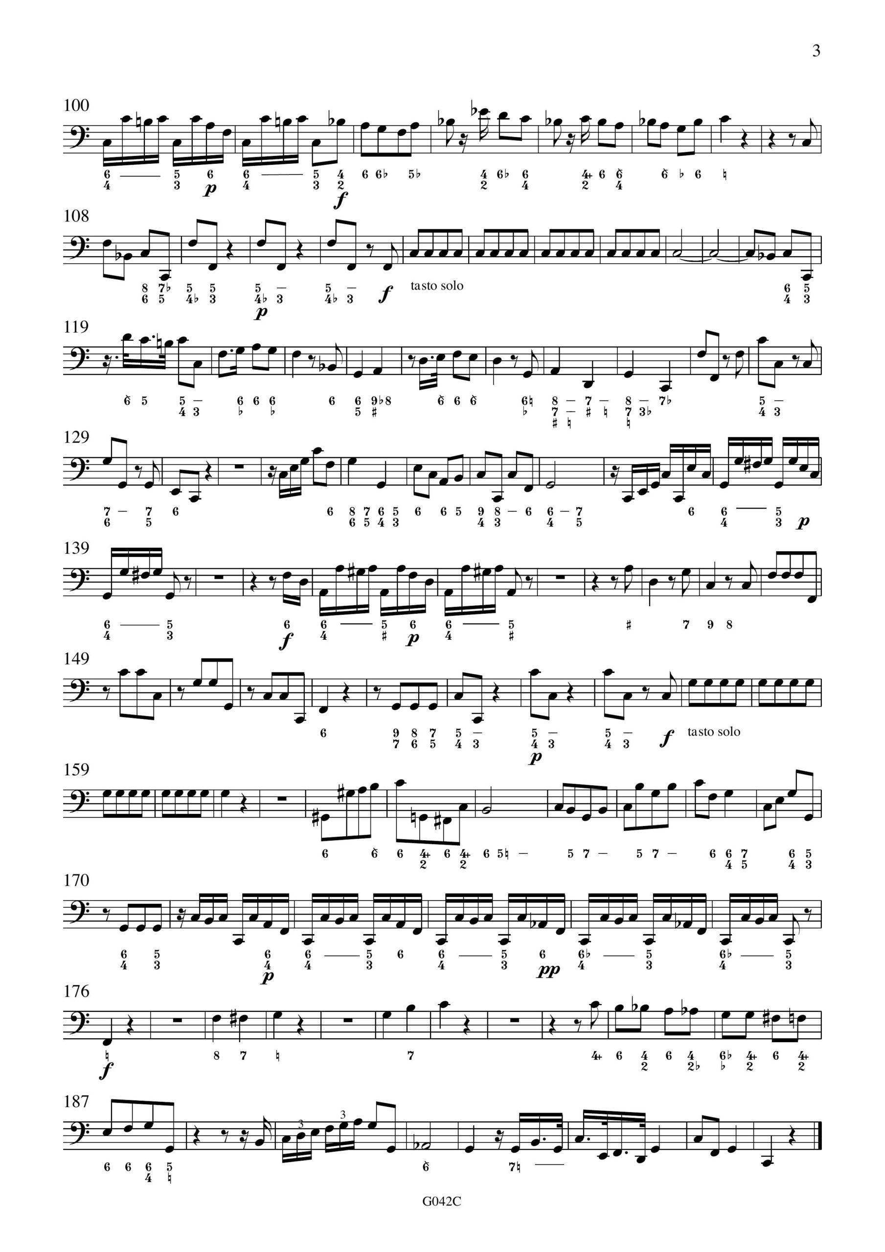 Johann Gottlieb Graun (1701/2-1771) Trio C-Dur - für Viola da Gamba, obligates Cembalo und Basso continuo – Bild 9