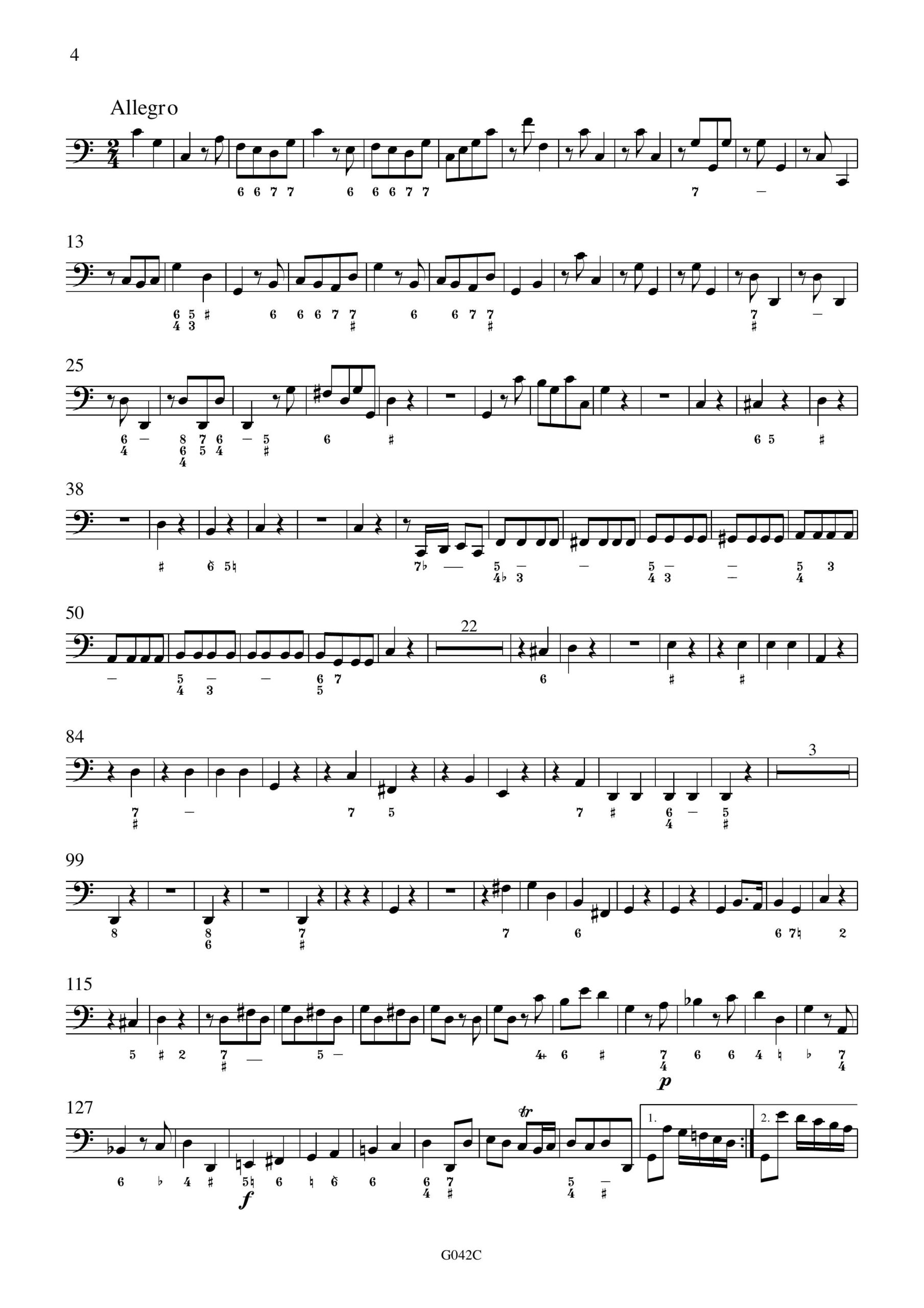 Johann Gottlieb Graun (1701/2-1771) Trio C-Dur - für Viola da Gamba, obligates Cembalo und Basso continuo – Bild 10