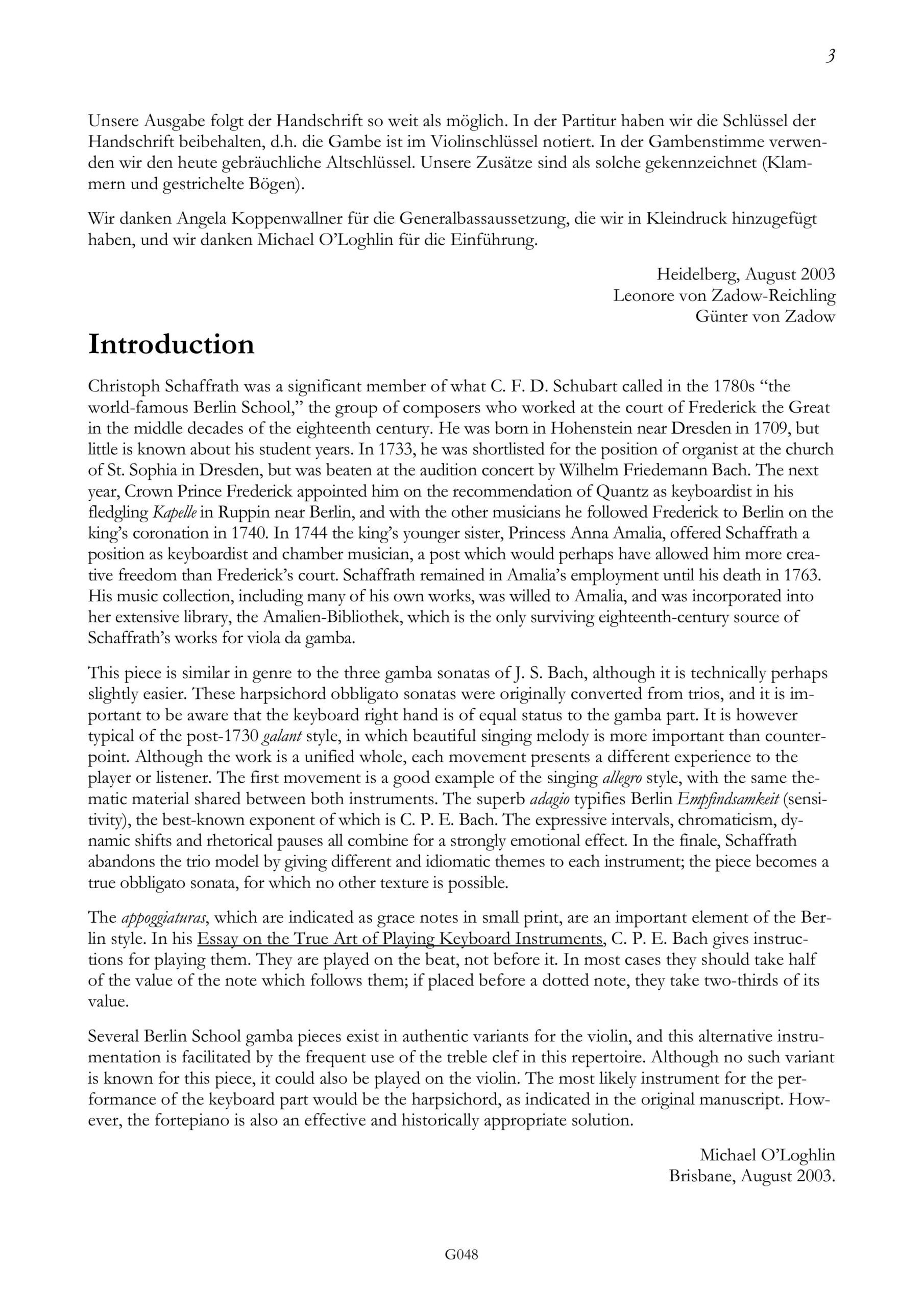 Christoph Schaffrath (1709-1763) Sonate A-Dur für obligates Cembalo und Viola da Gamba - Besprechungen / Reviews – Bild 3