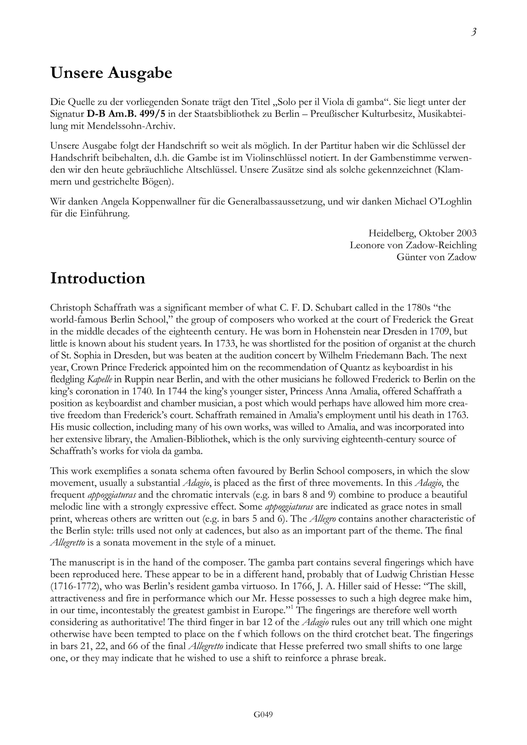Christoph Schaffrath (1709-1763) Solo
B-Dur für Viola da Gamba und B.c. - Besprechungen / Reviews – Bild 3