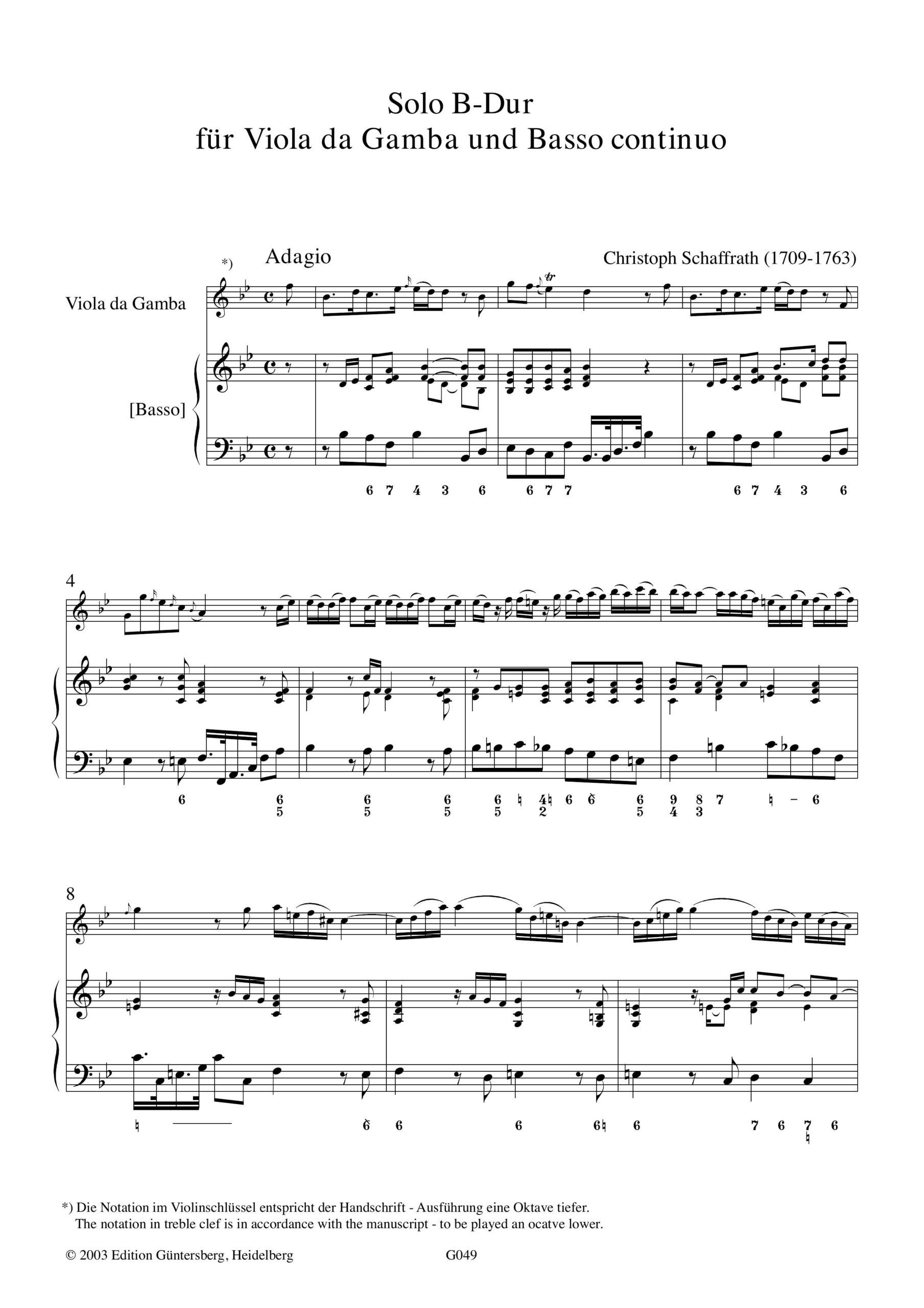 Christoph Schaffrath (1709-1763) Solo
B-Dur für Viola da Gamba und B.c. - Besprechungen / Reviews – Bild 4
