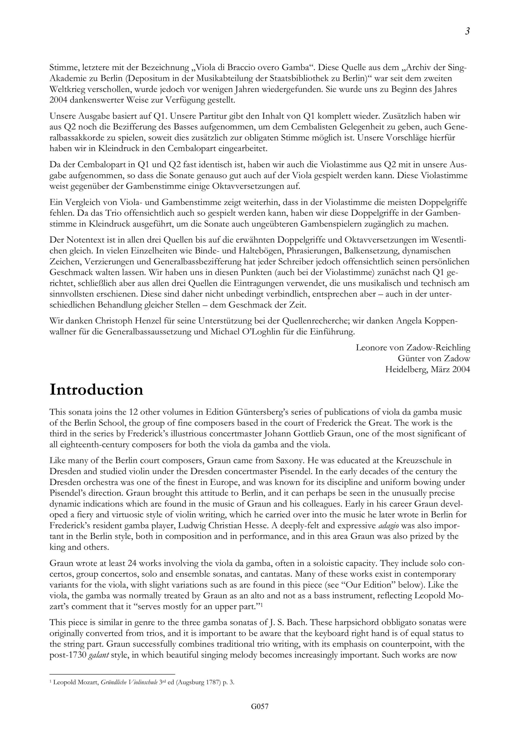 Johann Gottlieb Graun (17-1/2-1771) Sonate F-Dur für Viola da Gamba oder Viola und obligates Cembalo - Besprechungen / Reviews – Bild 3