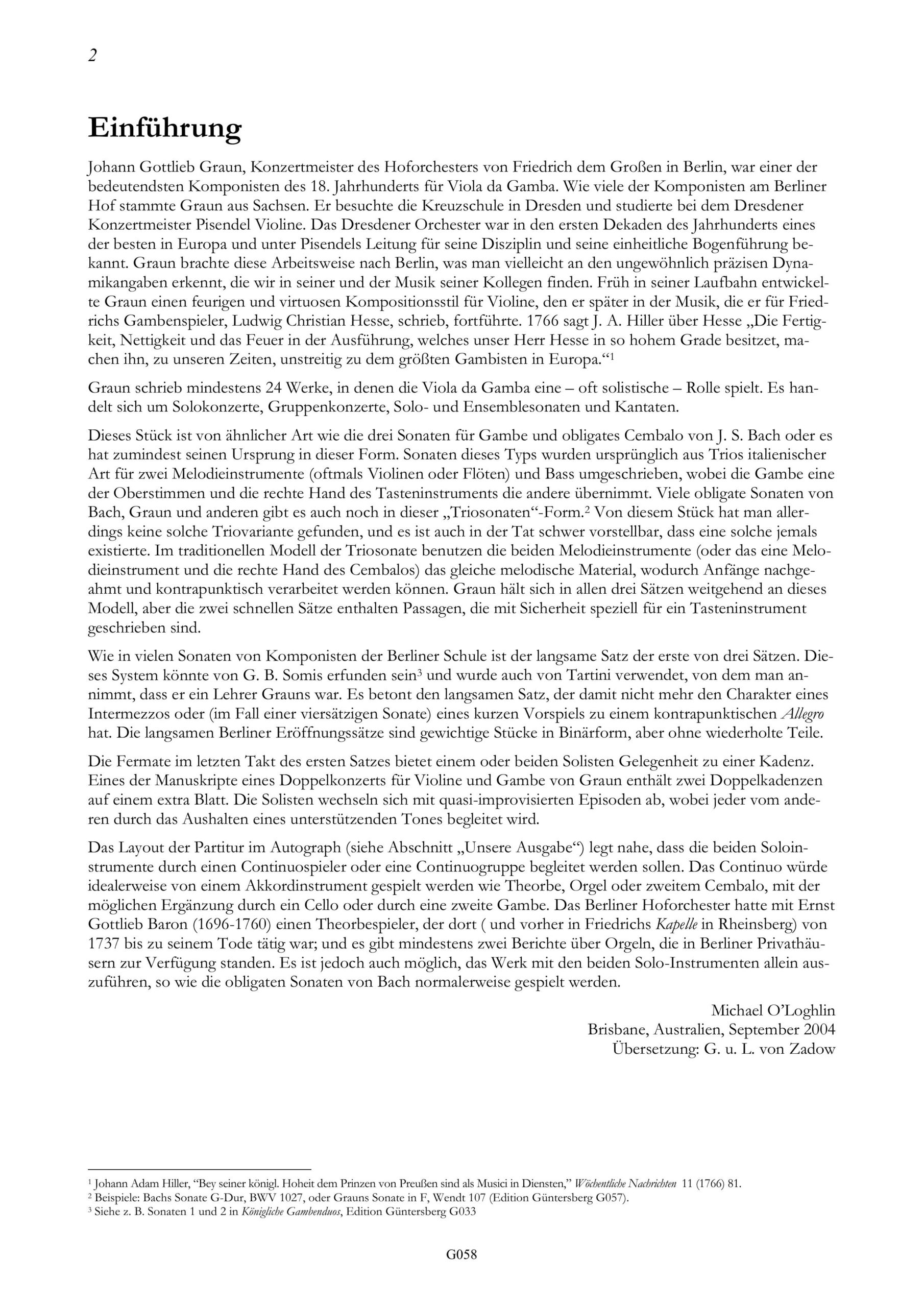 Johann Gottlieb Graun (1701/2-1771) Trio F-Dur - für Viola da Gamba, obligates Cembalo und Basso continuo – Bild 2