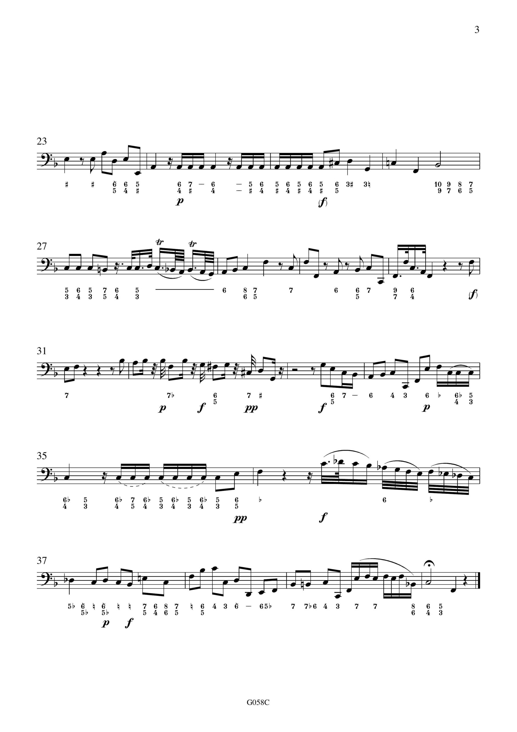 Johann Gottlieb Graun (1701/2-1771) Trio F-Dur - für Viola da Gamba, obligates Cembalo und Basso continuo – Bild 8