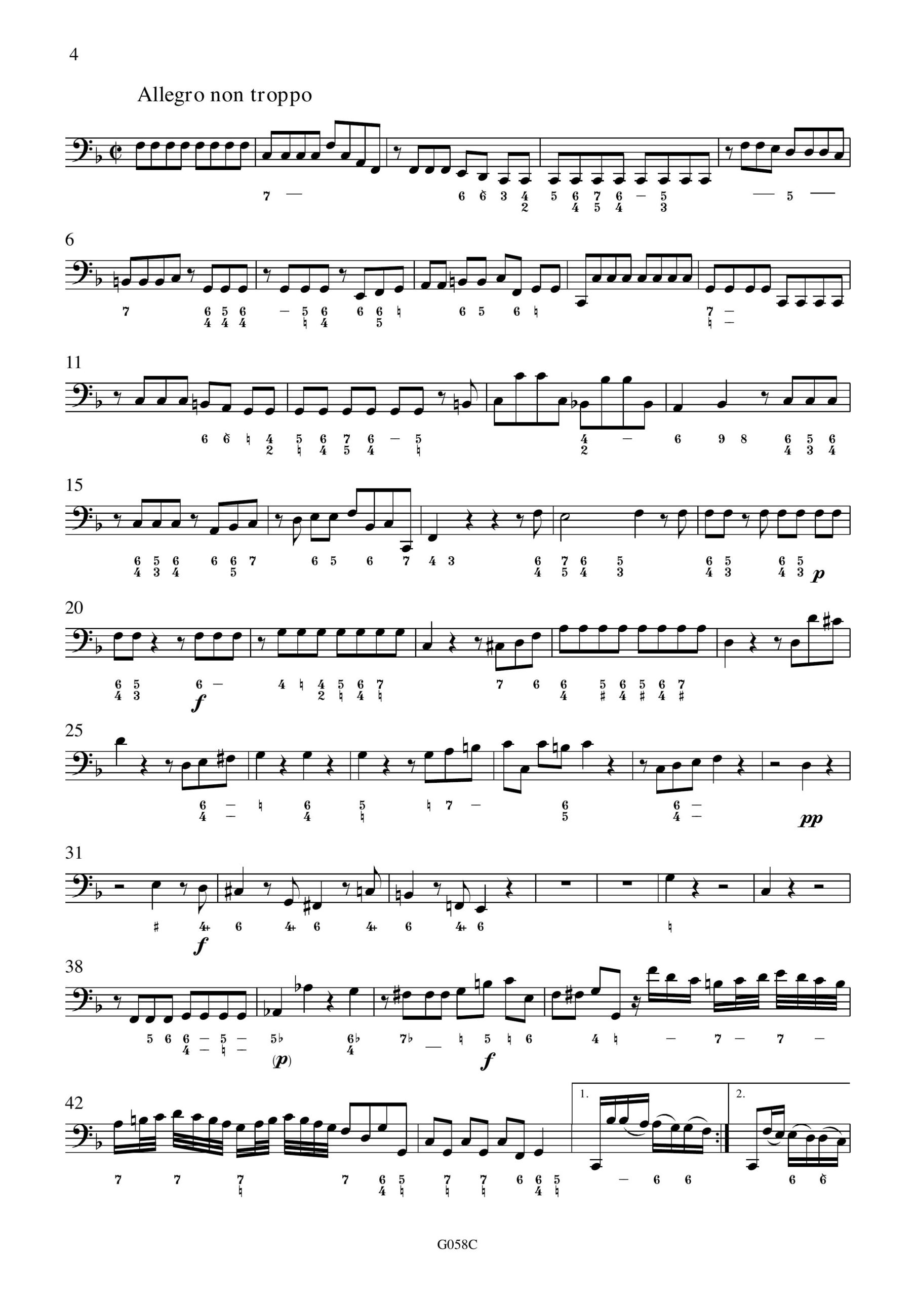 Johann Gottlieb Graun (1701/2-1771) Trio F-Dur - für Viola da Gamba, obligates Cembalo und Basso continuo – Bild 9