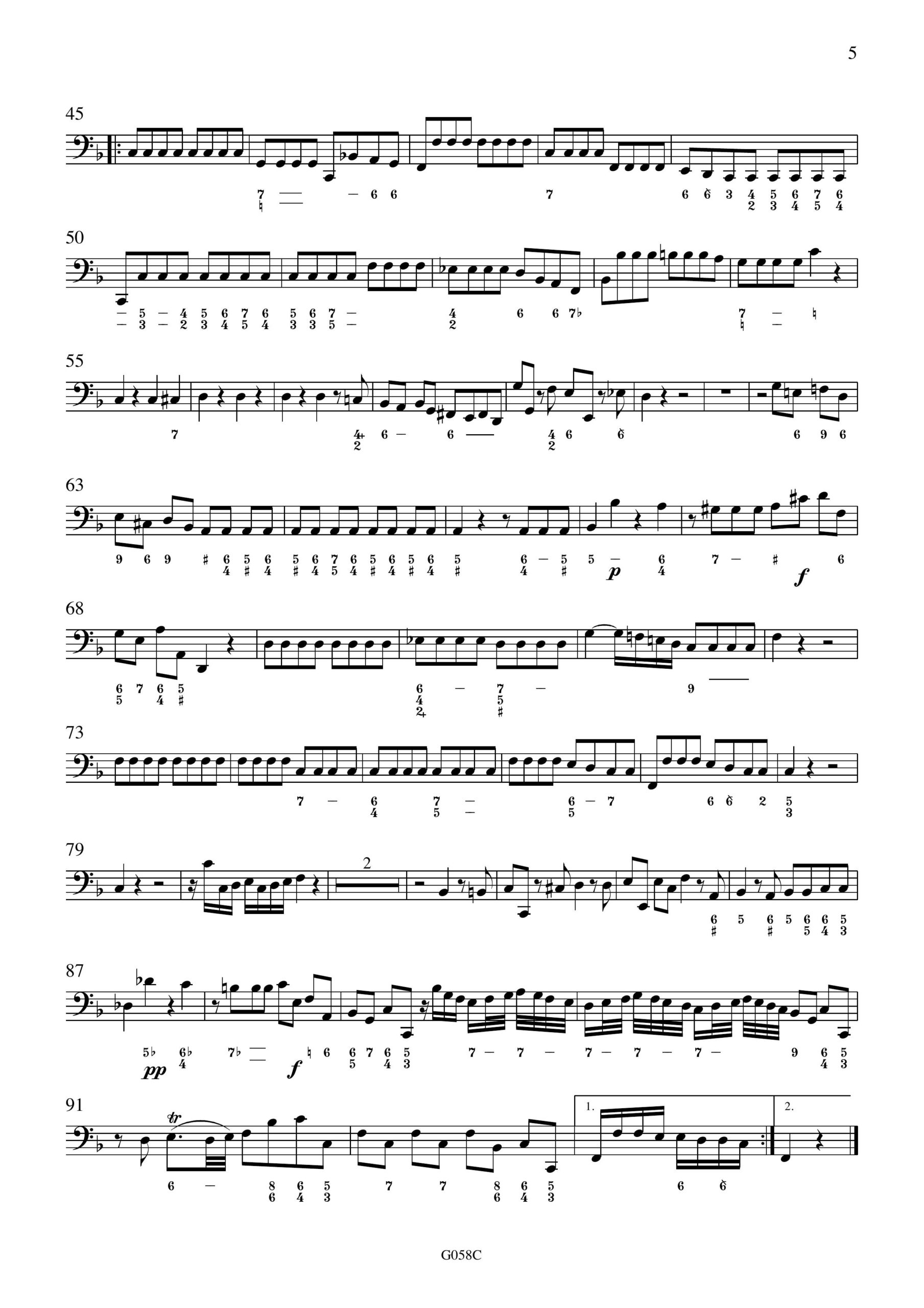 Johann Gottlieb Graun (1701/2-1771) Trio F-Dur - für Viola da Gamba, obligates Cembalo und Basso continuo – Bild 10