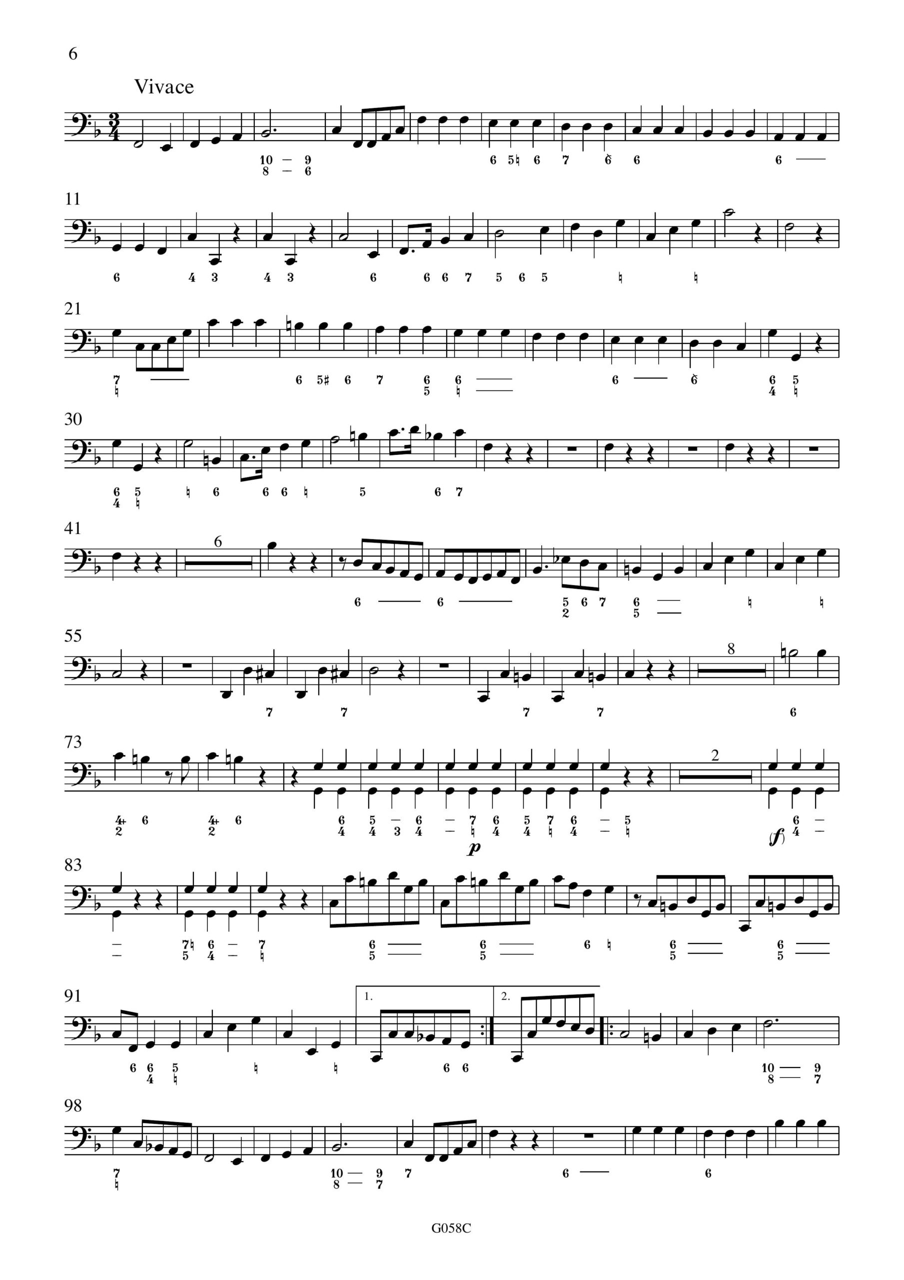 Johann Gottlieb Graun (1701/2-1771) Trio F-Dur - für Viola da Gamba, obligates Cembalo und Basso continuo – Bild 11