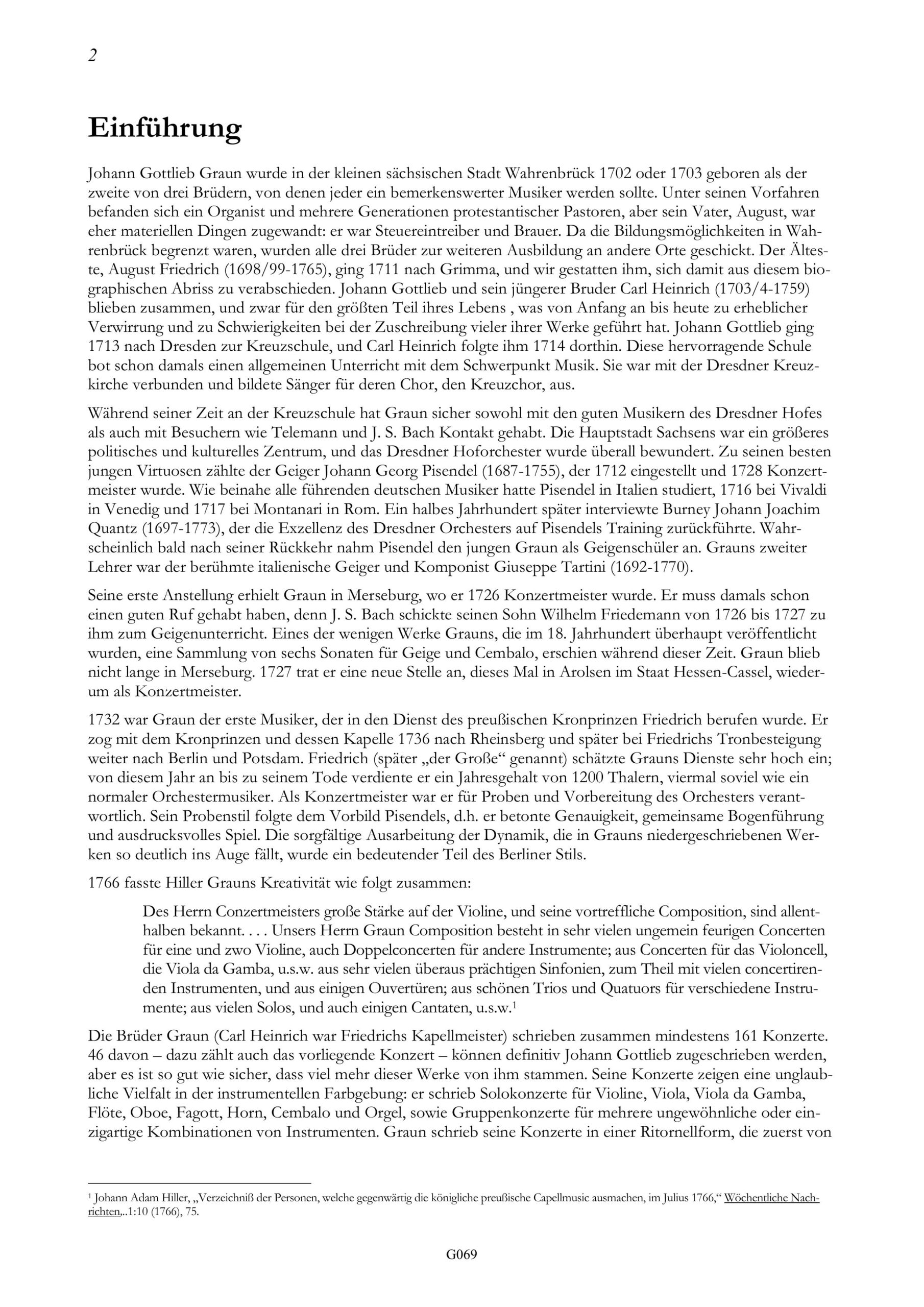 Johann Gottlieb Graun (1701/02-1771) Konzert für Violine, Viola da Gamba und Orchester - Besprechungen / Reviews – Bild 2