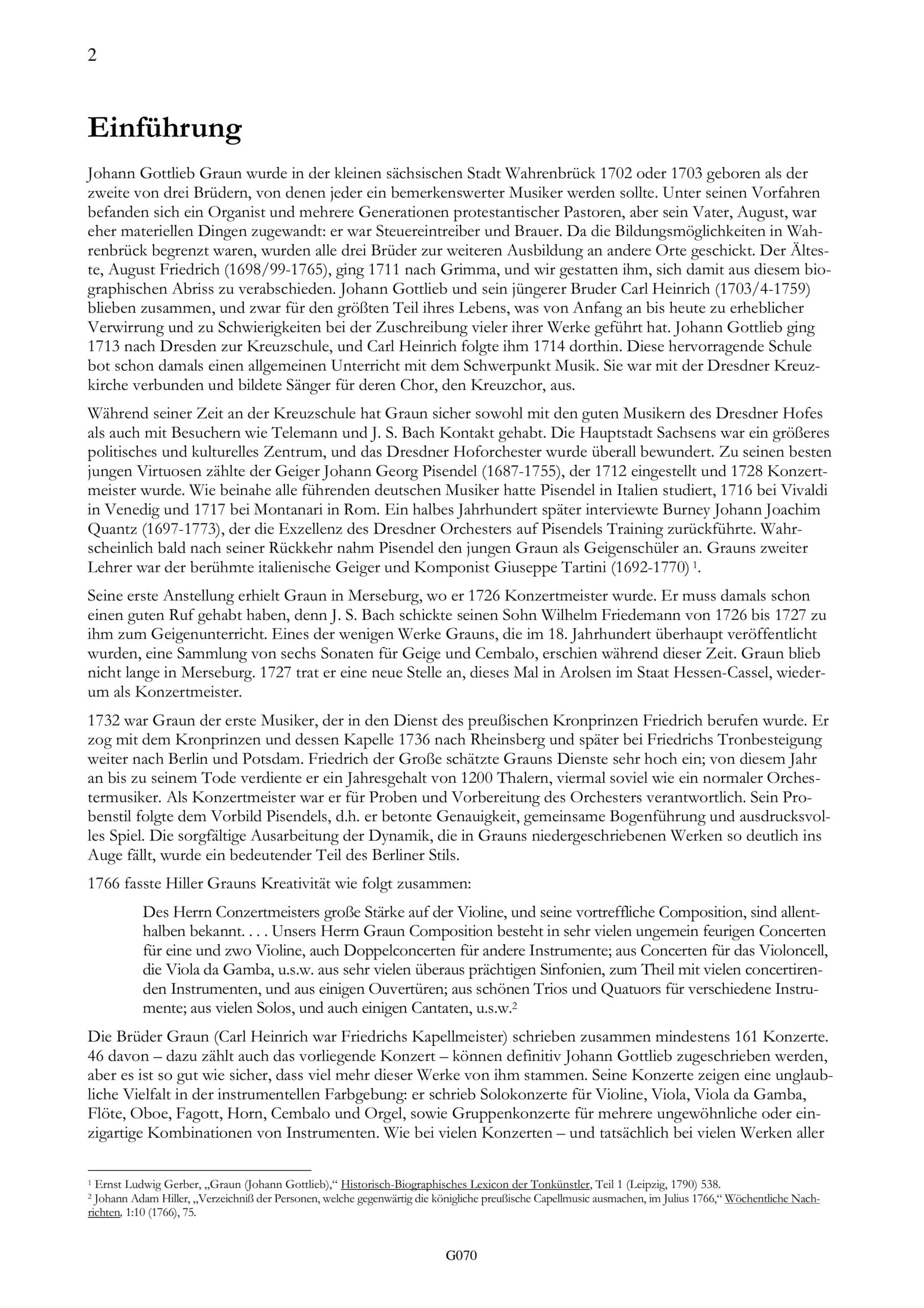 Johann Gottlieb Graun (1701/02-1771) Konzert für Violine, Viola und Orchester - Besprechungen / Reviews – Bild 2
