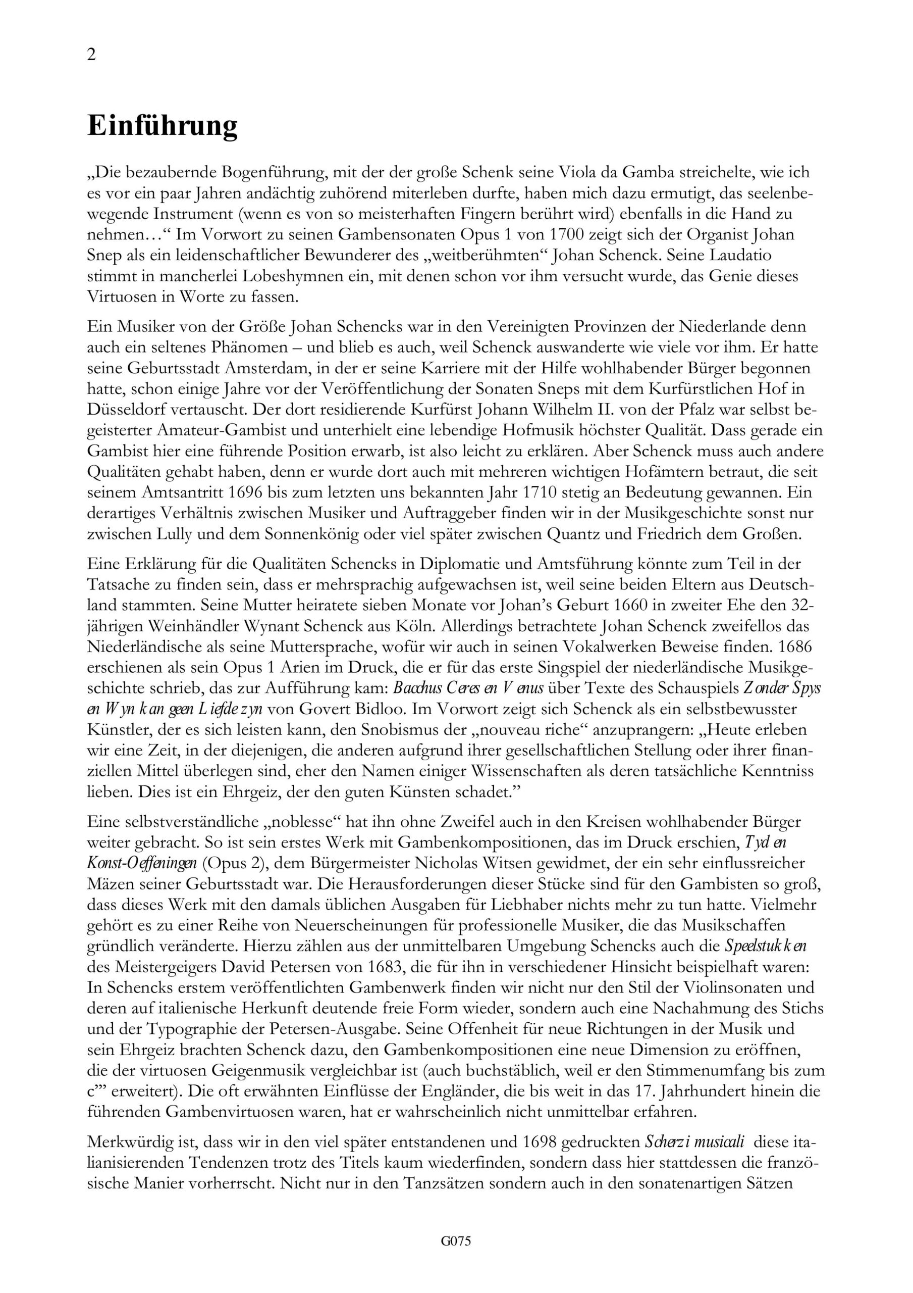 Johan Schenck (1660-1712) Scherzi
musicali - 14 Suiten für Viola da Gamba und Basso continuo ad libitum, Opus
6 – Bild 2