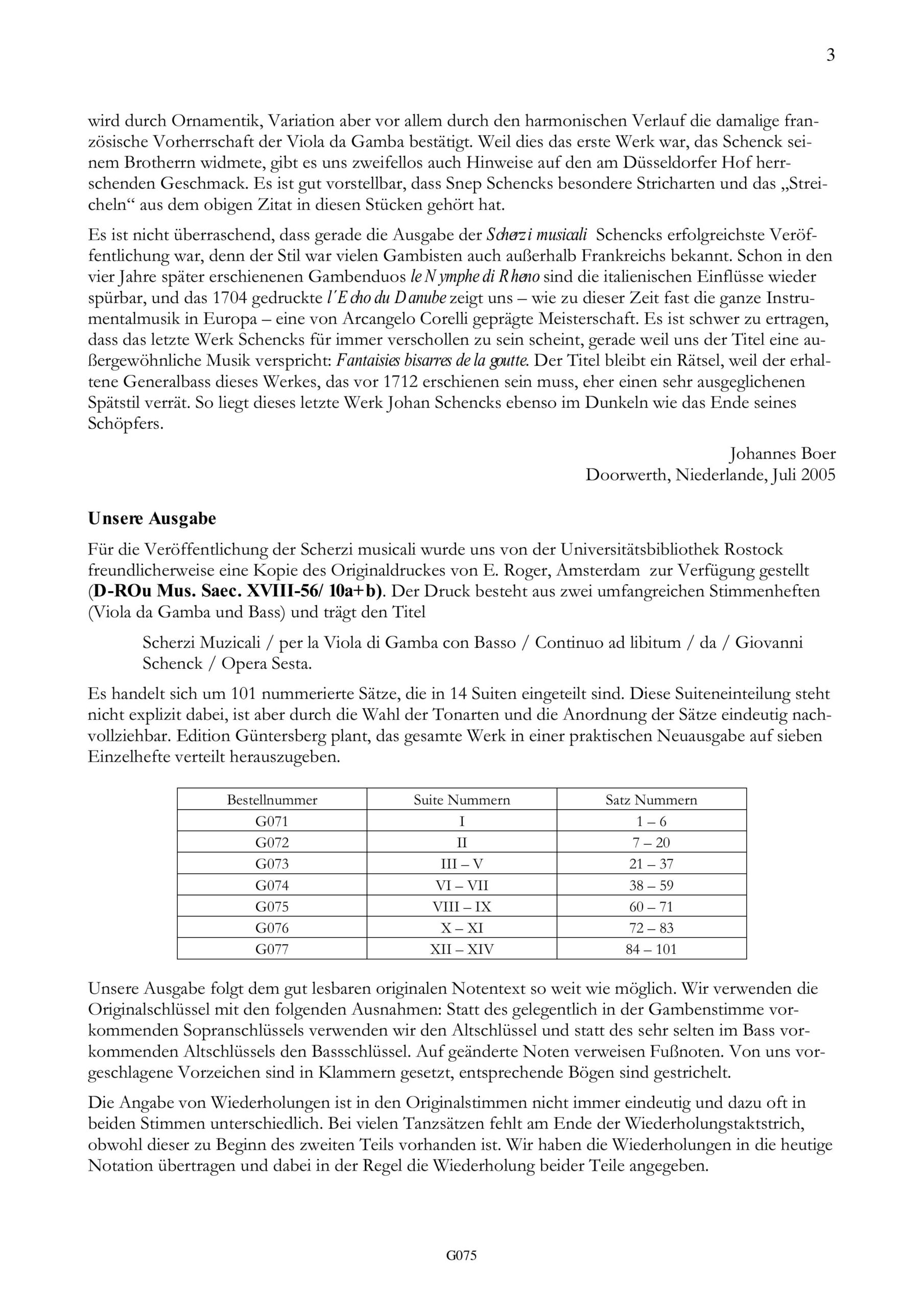 Johan Schenck (1660-1712) Scherzi
musicali - 14 Suiten für Viola da Gamba und Basso continuo ad libitum, Opus
6 – Bild 3