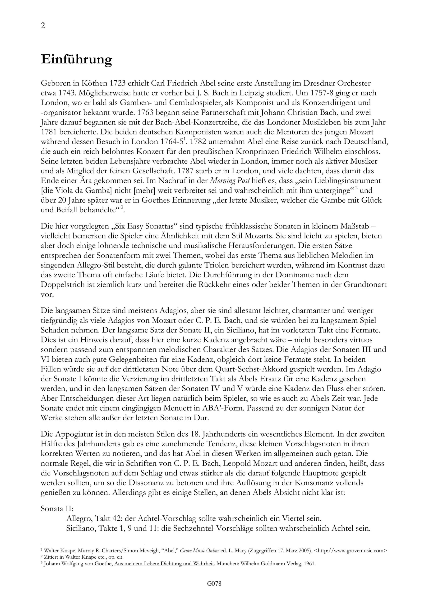 Carl Friedrich Abel (1732-1787) Six
Easy Sonattas - für Flöte und Basso continuo – Bild 4