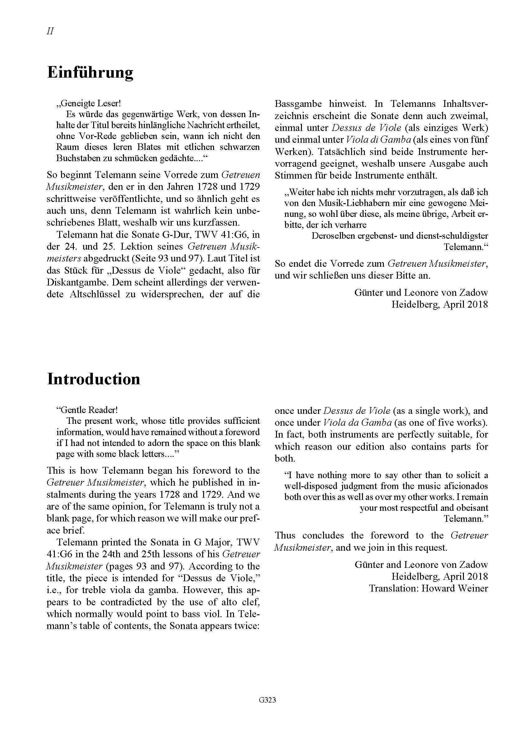Georg Philipp Telemann (1681–1761) - Sonata G-Dur für Diskant- oder Bassgambe und Basso continuo, TWV 41:G6 – Bild 2