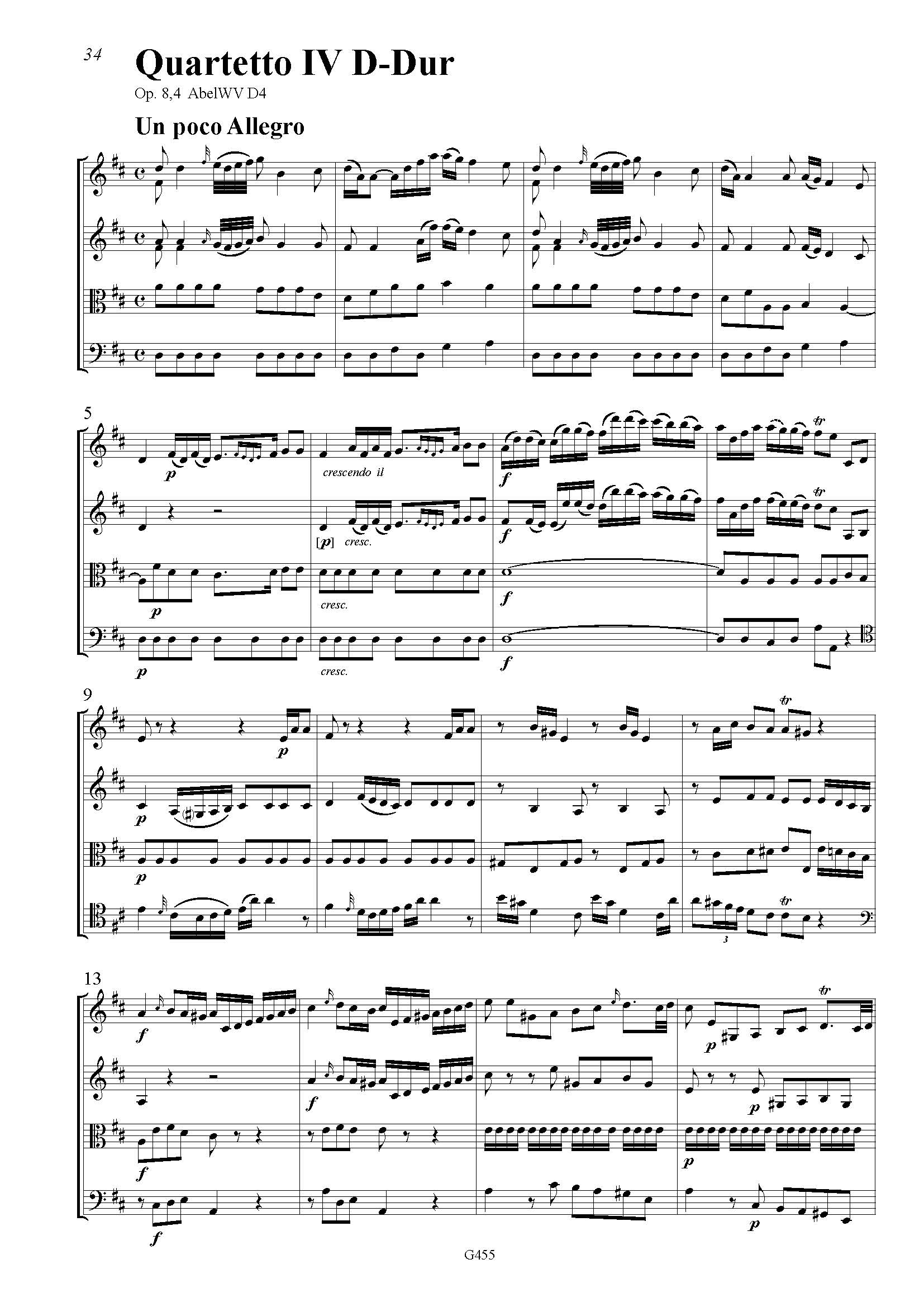 Carl Friedrich Abel (1723–1787) - Sechs Quartette op. 8 (Stimmensatz) – Bild 2