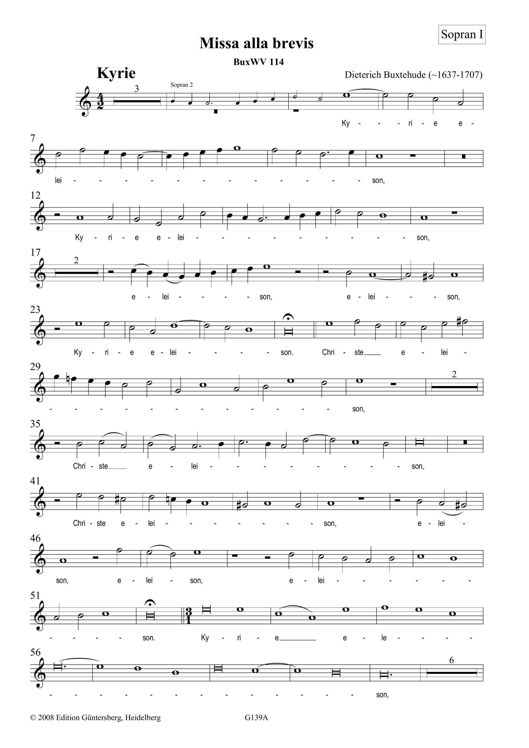 Dieterich Buxtehude (~1637-1707) Missa alla brevis - zu 5 Stimmen und Basso continuo – Bild 7