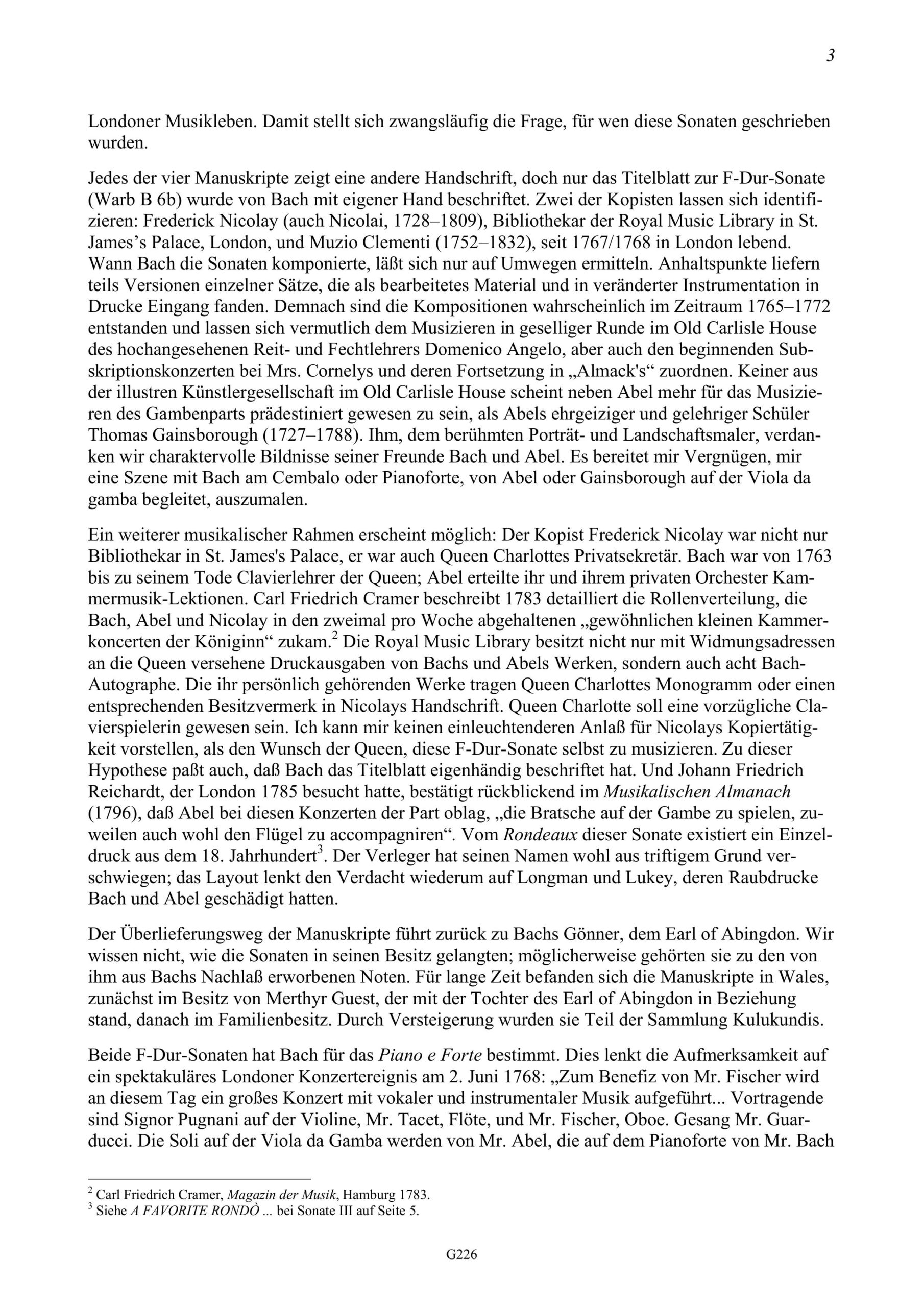Johann Christian Bach (1735-1782) Vier Sonaten für Cembalo / Pianoforte und Viola da Gamba - Besprechungen / Reviews – Bild 14