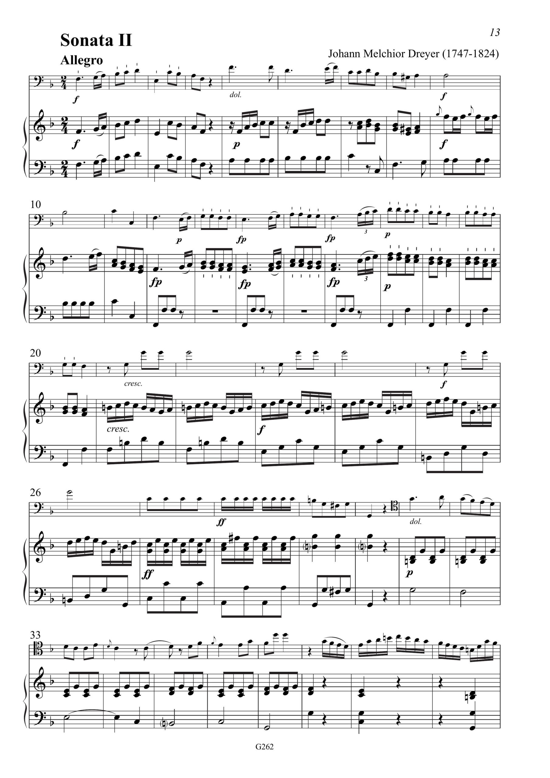 Johann Melchior Dreyer (1747-1824) Six Sonates Concertants pour le Clavecin ou le Forte Piano et
Violoncelle - Ellwangen um 1786 - Image 3