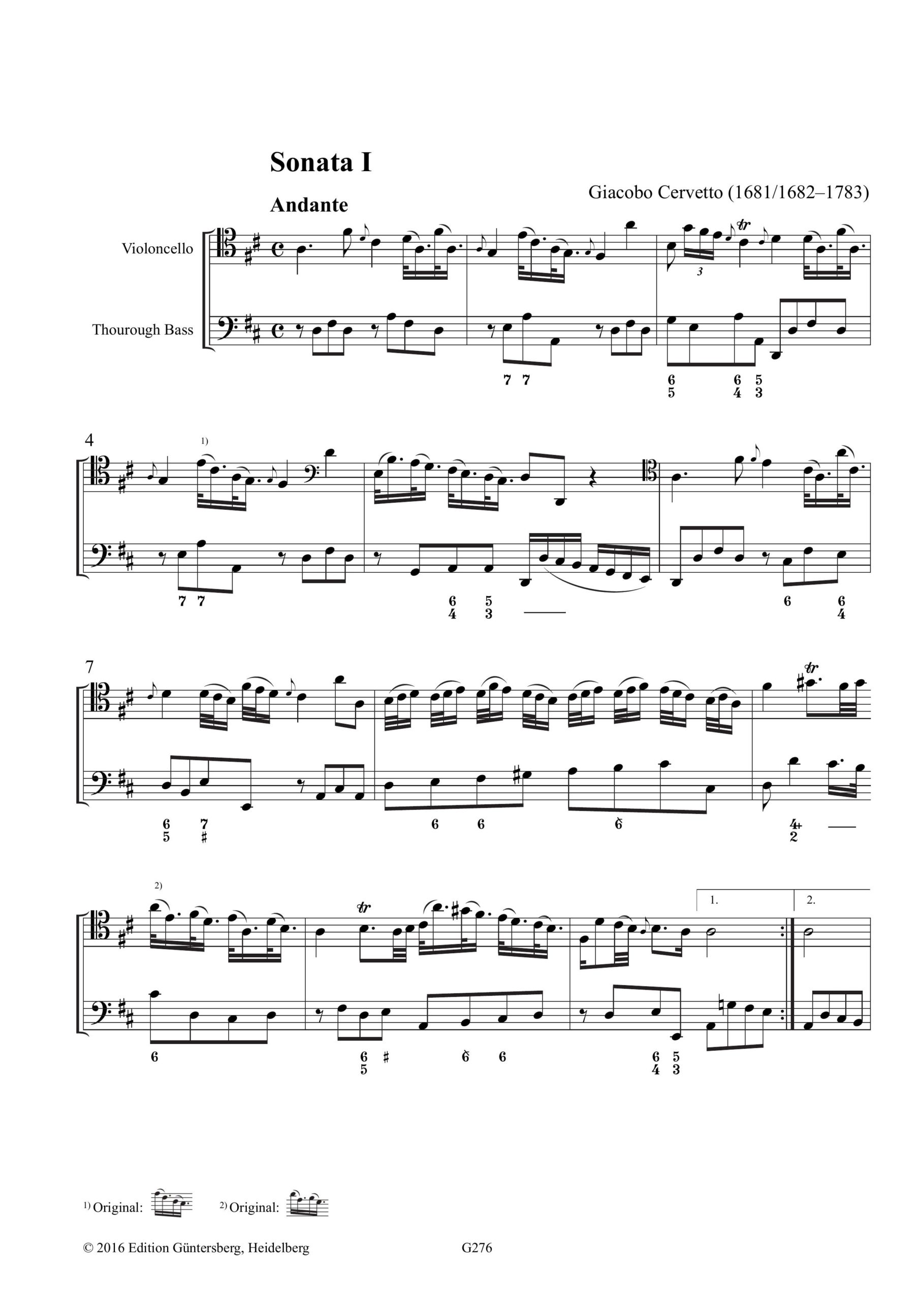 Giacobo Cervetto (1681/1682-1783) Twelve Solos for a Violoncello with a Thorough Bass for the Harpsicord - London ca. 1750 – Bild 5