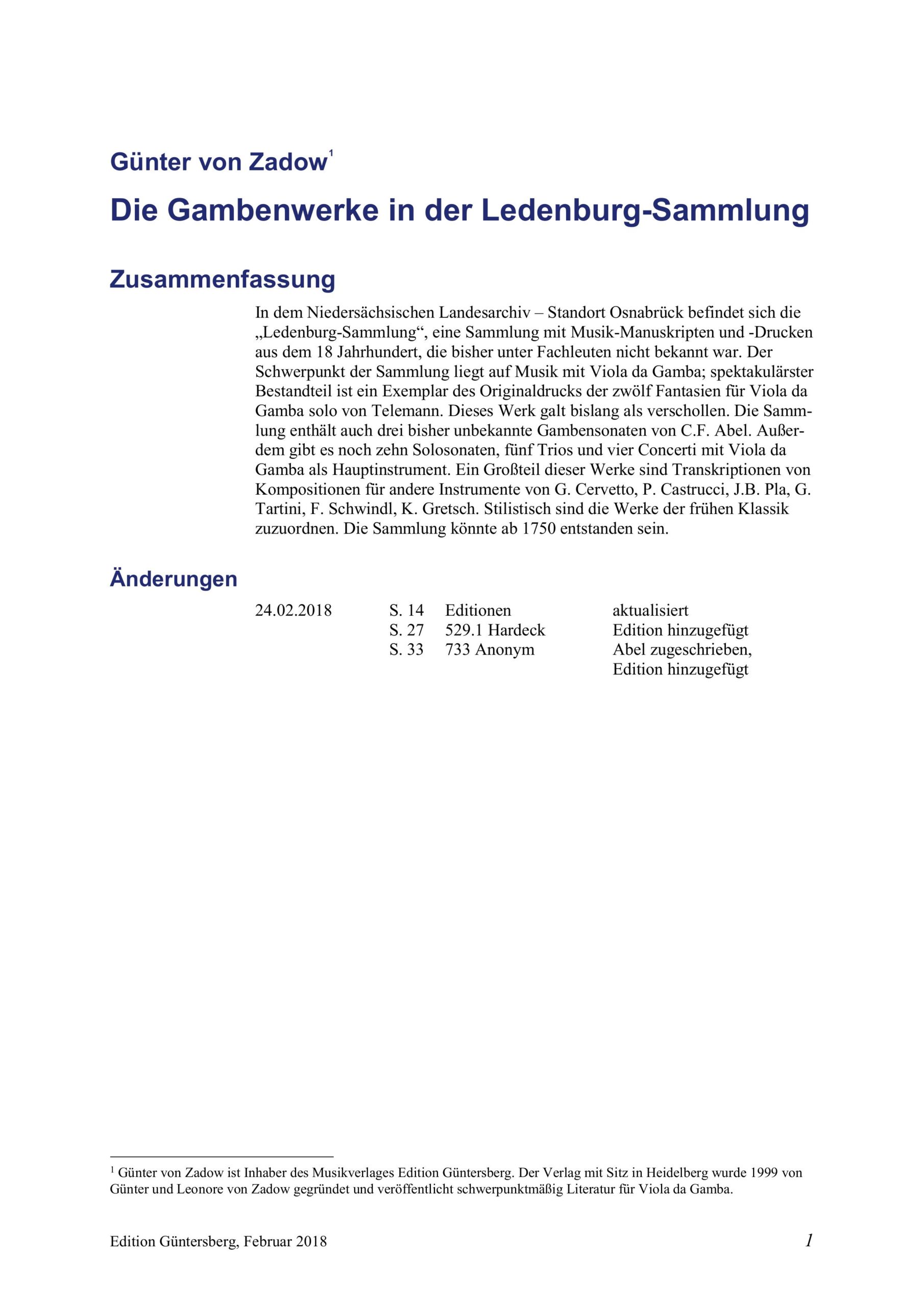 Carl Friedrich Abel (1723-1787) zugeschrieben Zwei Trios für Violino, Viola da Gamba und Violoncello/Basso - Besprechungen / Reviews – Bild 6