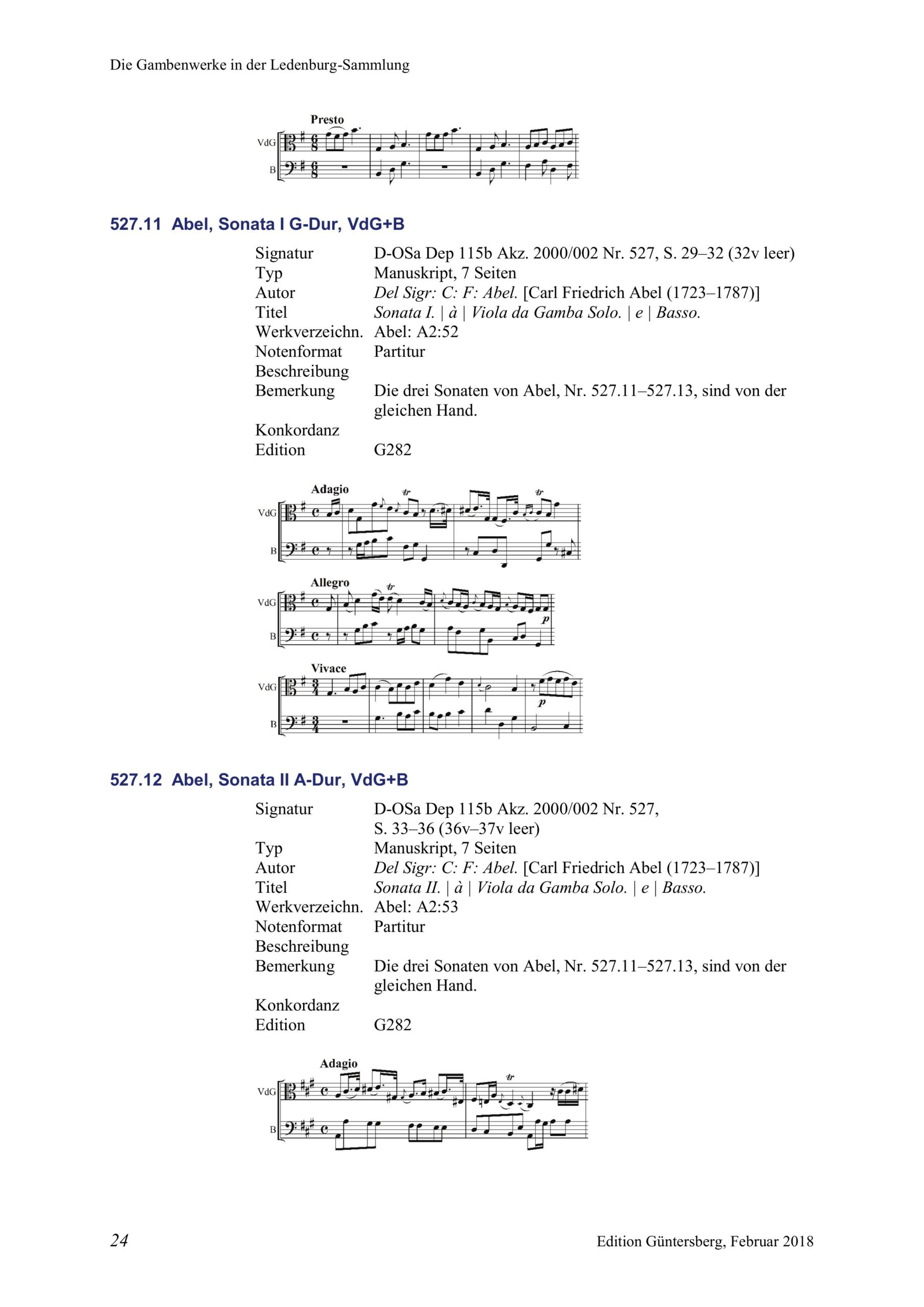 Carl Friedrich Abel (1723-1787) zugeschrieben Zwei Trios für Violino, Viola da Gamba und Violoncello/Basso - Besprechungen / Reviews – Bild 29