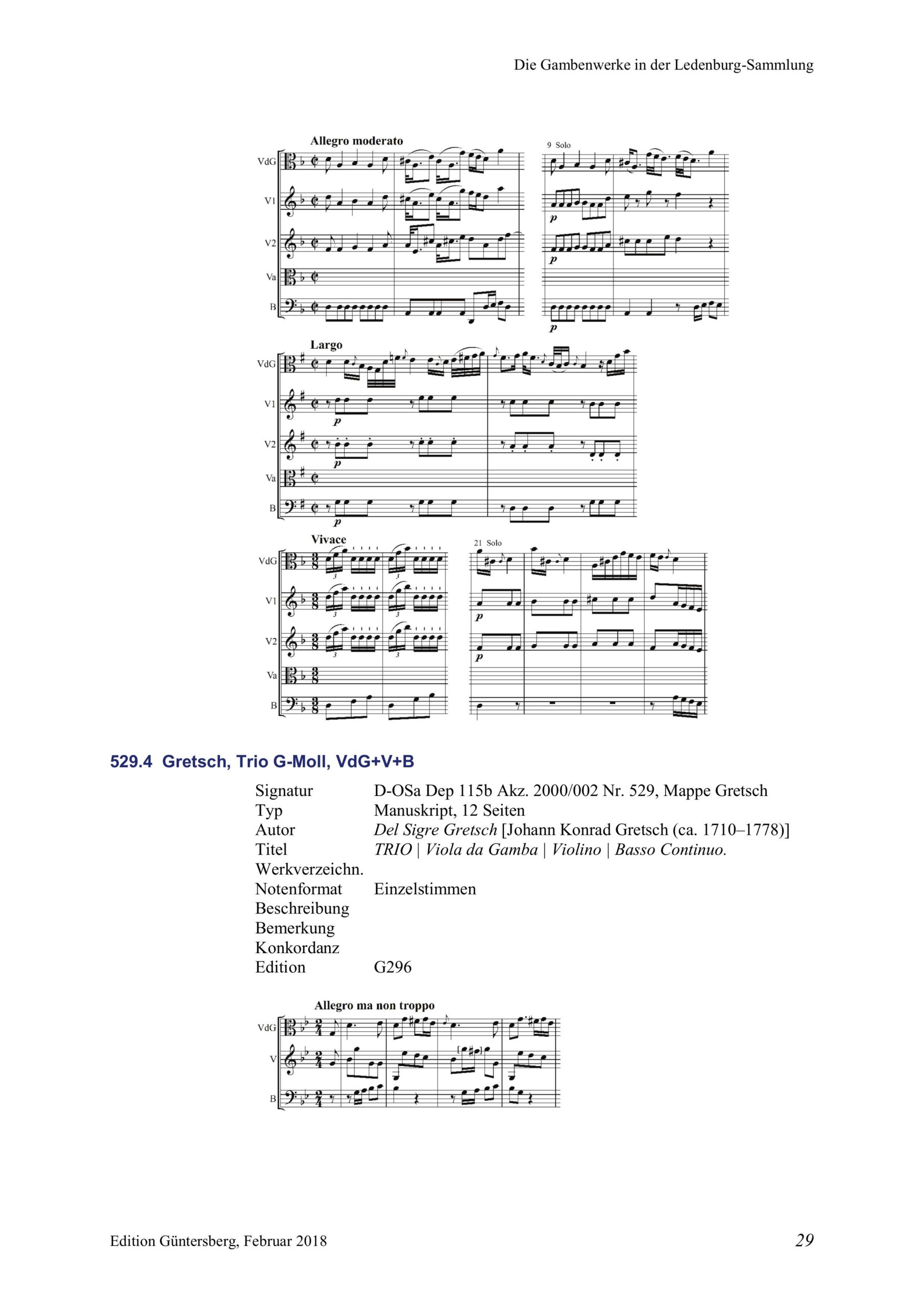 Carl Friedrich Abel (1723-1787) zugeschrieben Zwei Trios für Violino, Viola da Gamba und Violoncello/Basso - Besprechungen / Reviews – Bild 34