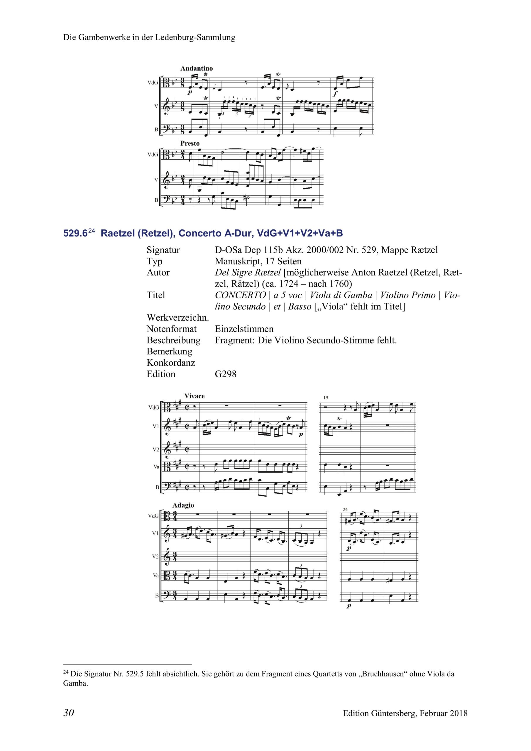 Carl Friedrich Abel (1723-1787) zugeschrieben Zwei Trios für Violino, Viola da Gamba und Violoncello/Basso - Besprechungen / Reviews – Bild 35