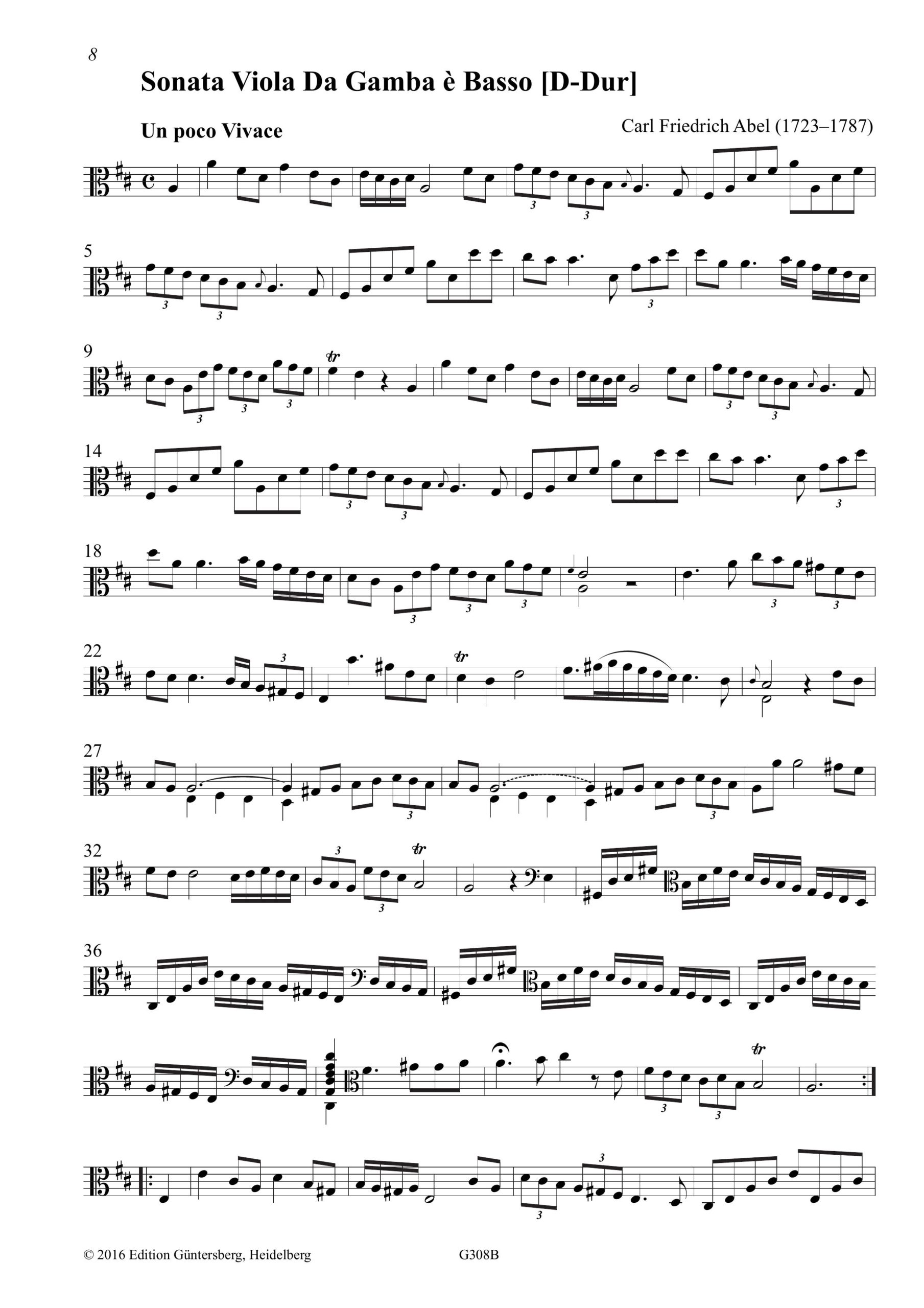 Carl Friedrich Abel (1723-1787) Maltzan-Sammlung - Ein Duett für zwei Violen da Gamba und zweiundzwanzig Sonaten für Viola da Gamba und Basso – Bild 25