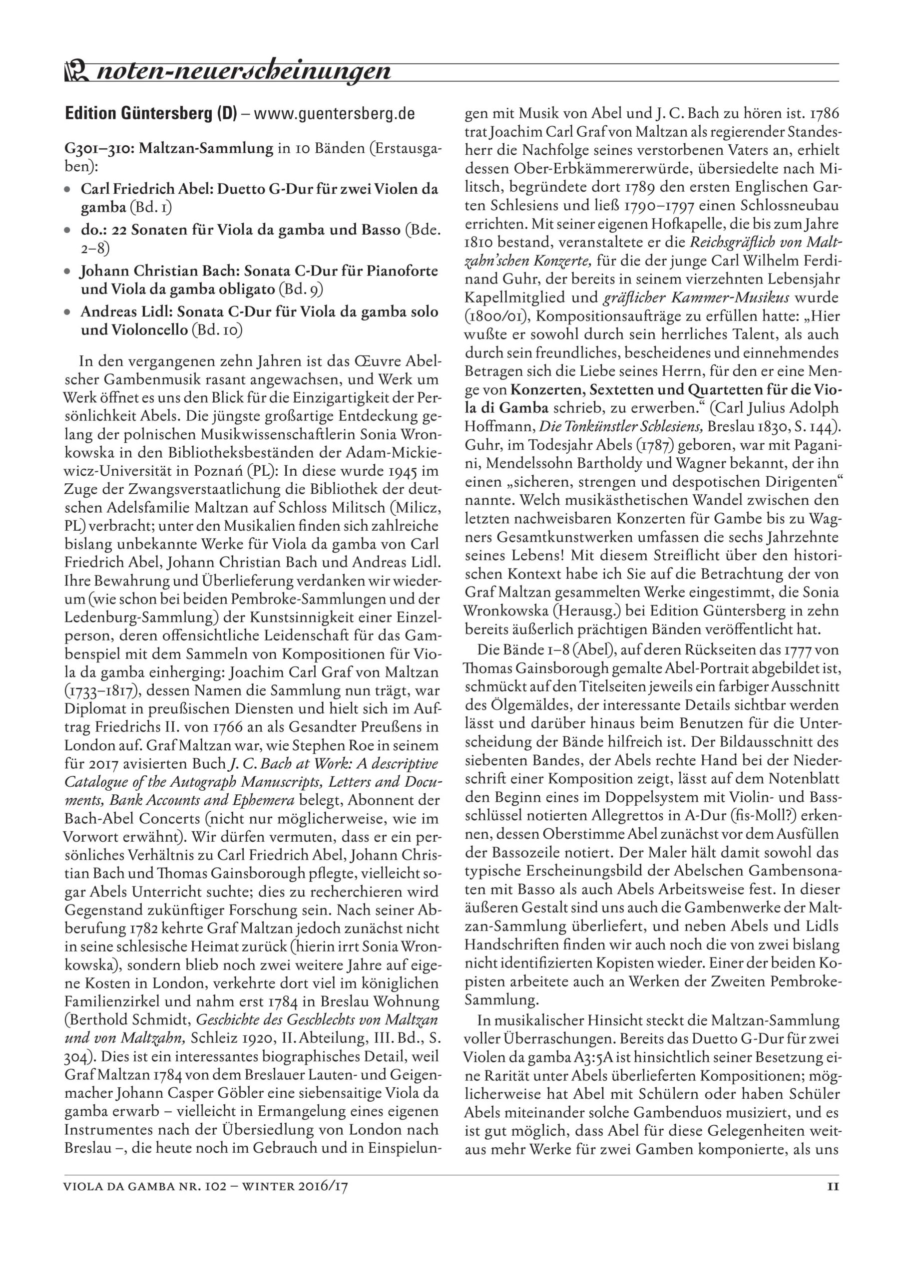 Carl Friedrich Abel (1723-1787) Maltzan-Sammlung - Ein Duett für zwei Violen da Gamba und zweiundzwanzig Sonaten für Viola da Gamba und Basso – Bild 7
