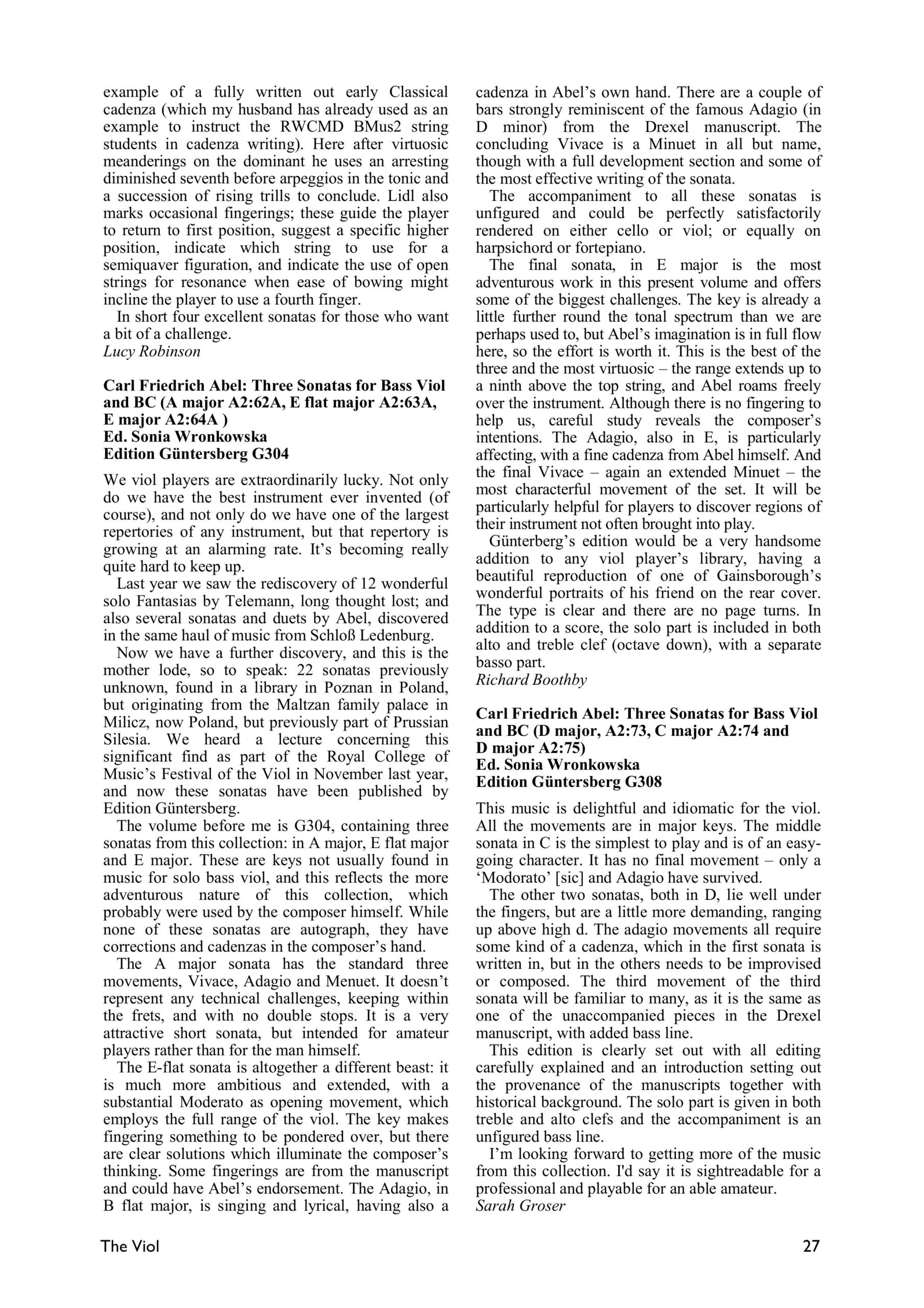 Carl Friedrich Abel (1723-1787) Maltzan-Sammlung - Ein Duett für zwei Violen da Gamba und zweiundzwanzig Sonaten für Viola da Gamba und Basso – Bild 11