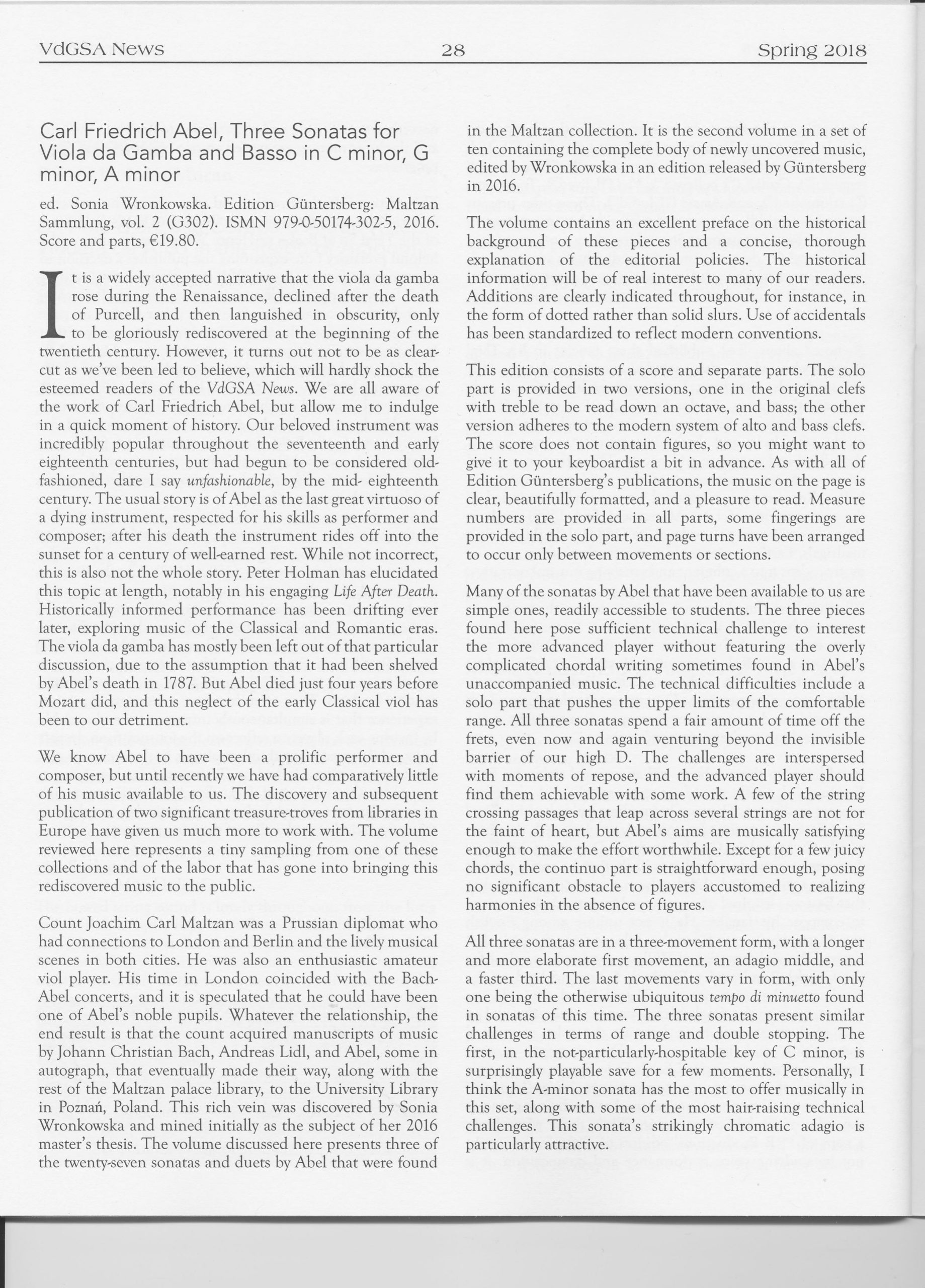 Carl Friedrich Abel (1723-1787) Maltzan-Sammlung - Ein Duett für zwei Violen da Gamba und zweiundzwanzig Sonaten für Viola da Gamba und Basso – Bild 15