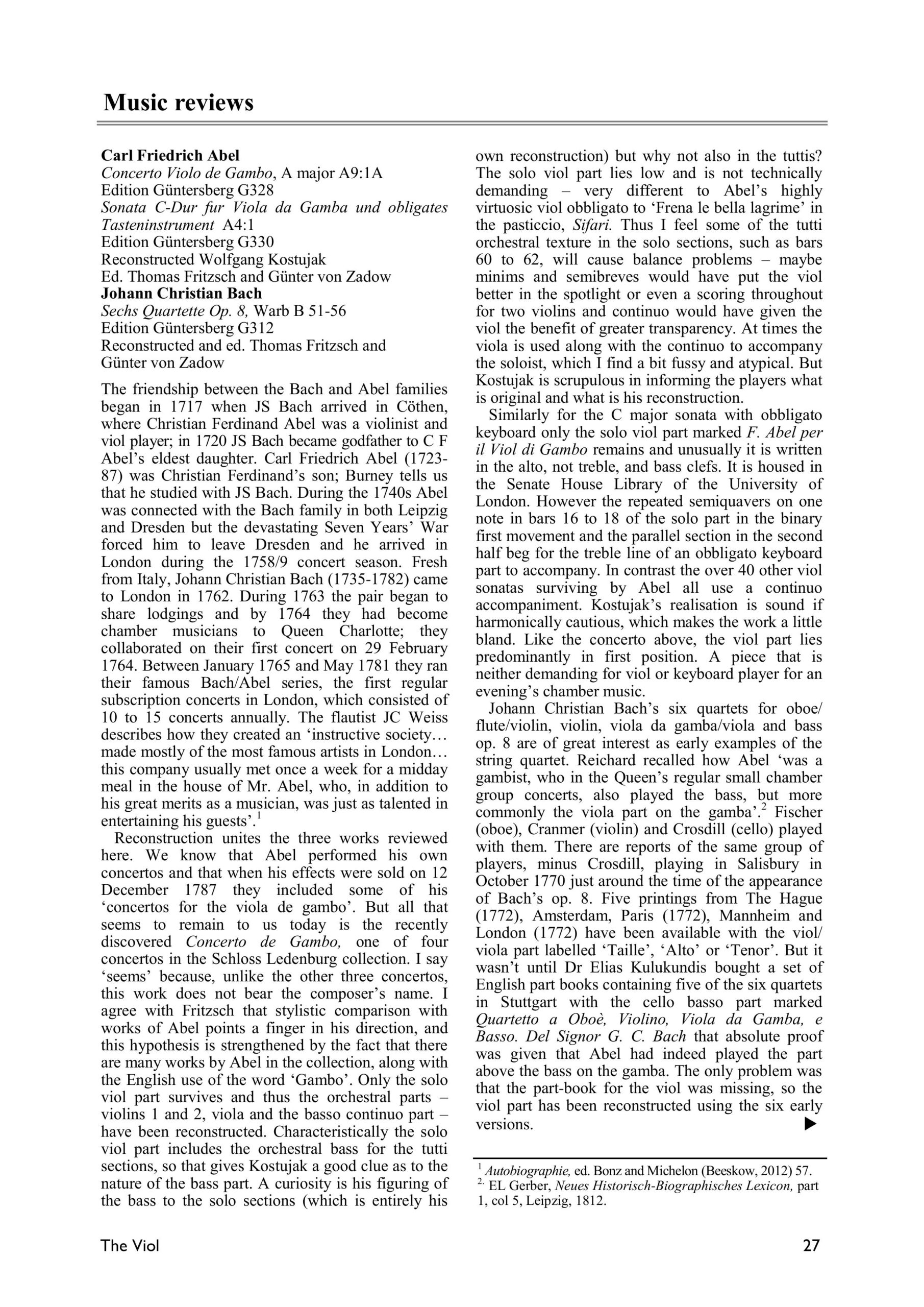 Johann Christian Bach (1735-1782) Sechs Quartette für Carl Friedrich Abel Op. 8 - für Oboe (Flöte, Violine), Violine, Viola da Gamba (Viola) und Basso – Bild 4