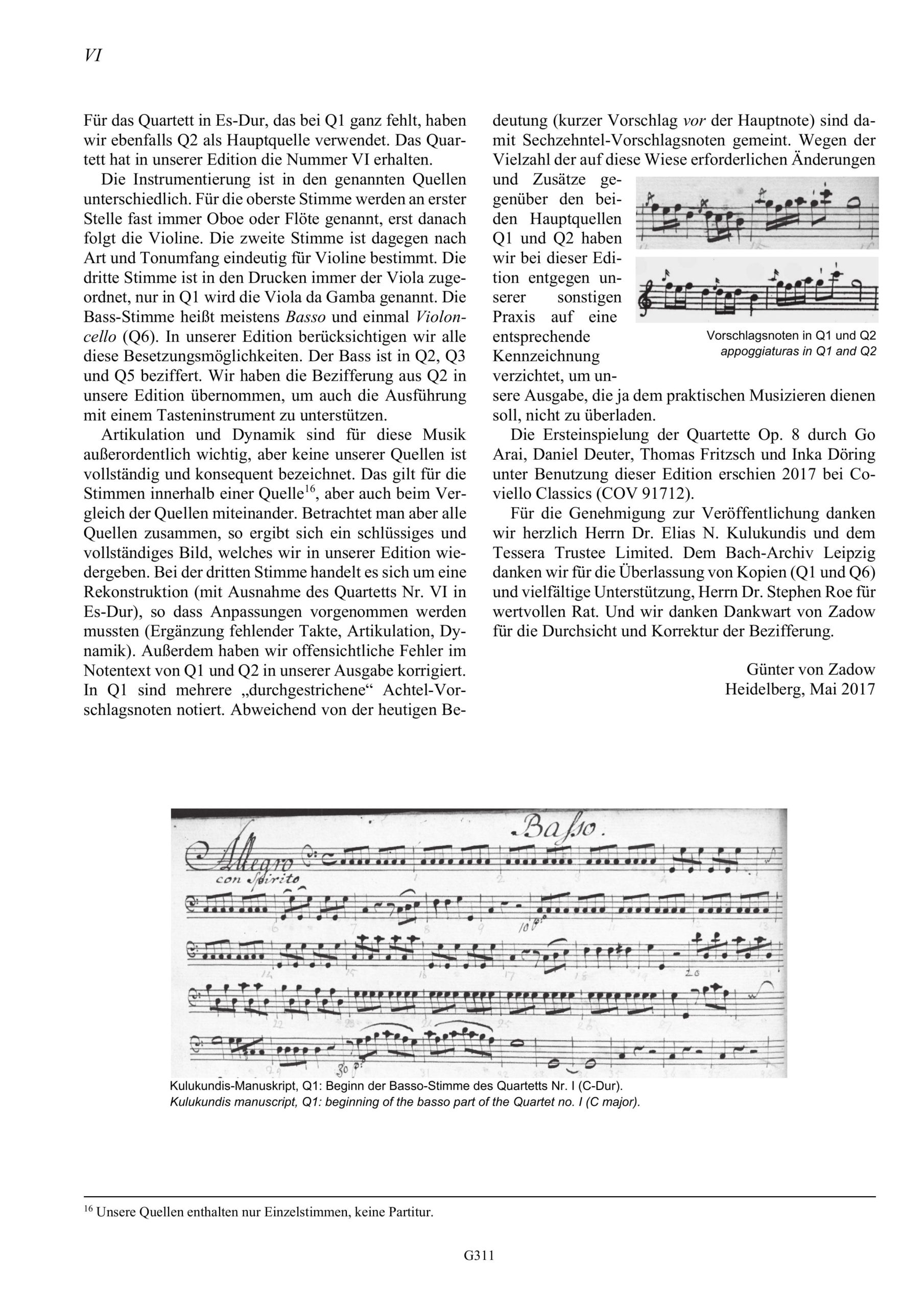 Johann Christian Bach (1735-1782) Sechs Quartette für Carl Friedrich Abel Op. 8 - für Oboe (Flöte, Violine), Violine, Viola da Gamba (Viola) und Basso – Bild 12