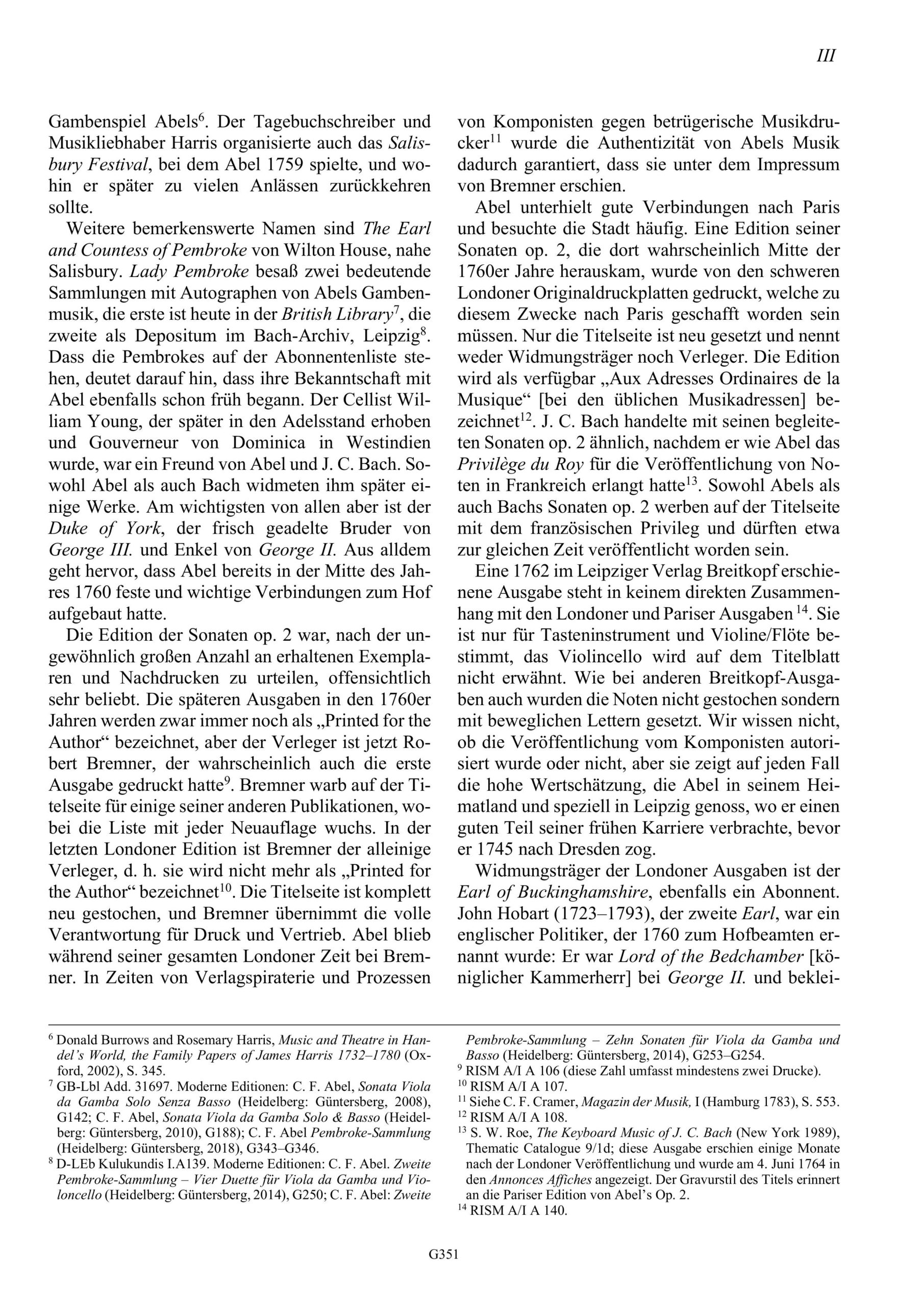 Carl Friedrich Abel (1723–1787) Sechs Cembalosonaten Op. II - mit Begleitung einer Violine/Traversflöte und eines Violoncellos – Bild 11