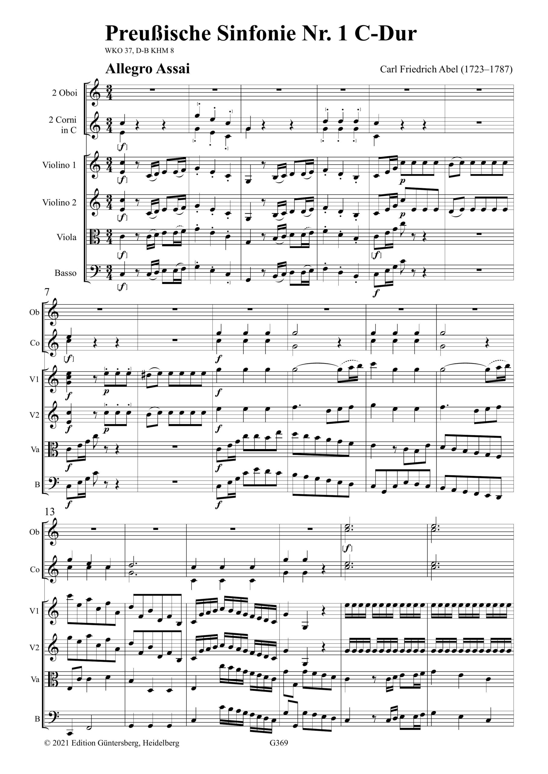 Carl Friedrich Abel (1723-1787) Sechs Preußische Sinfonien - Nr. 1 C-Dur, Nr. 2 B-Dur, Nr. 3 Es-Dur, Nr. 4 D-Dur (Sinfonia Concertante), Nr. 5 B-Dur, Nr. 6 D-Dur – Bild 2