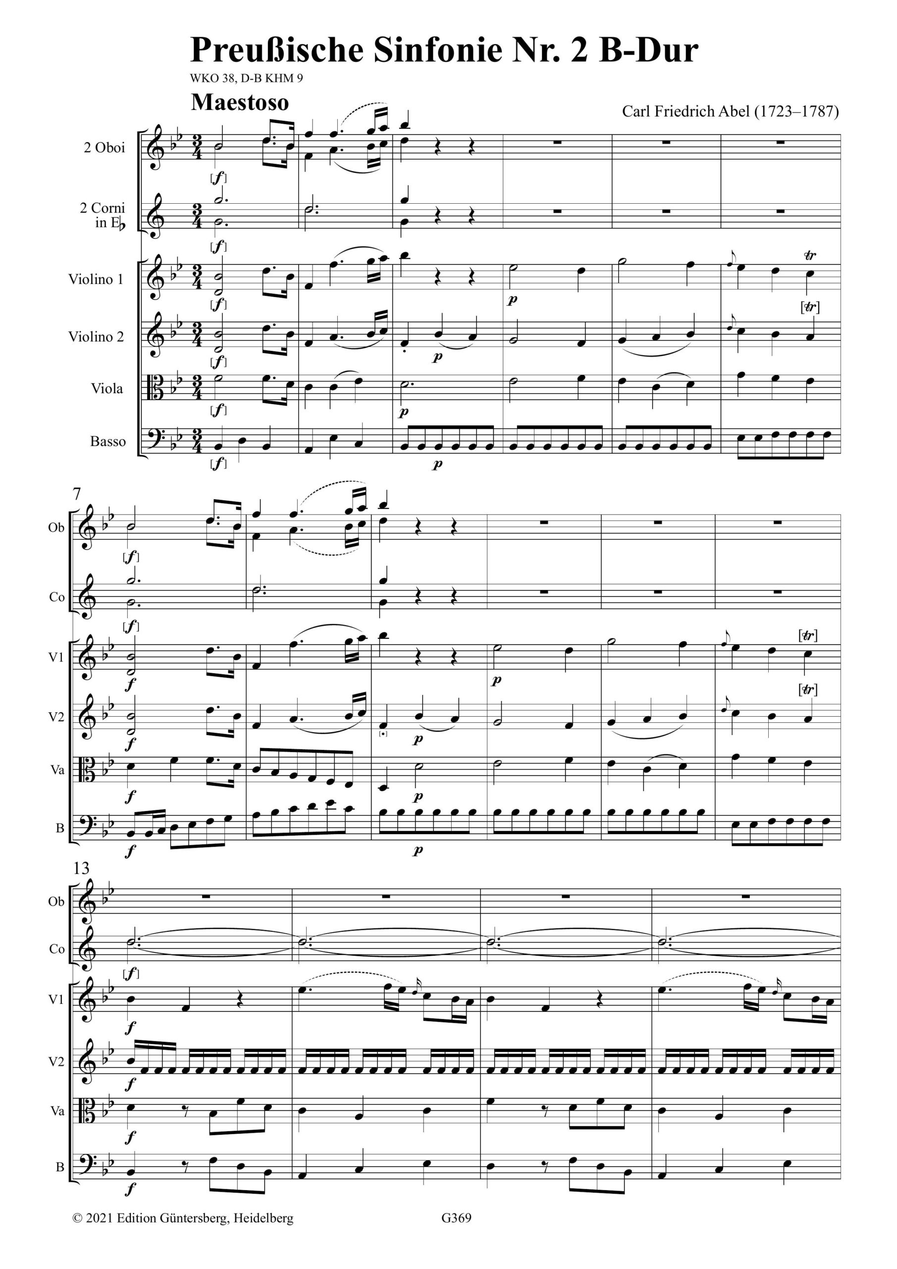 Carl Friedrich Abel (1723-1787) Sechs Preußische Sinfonien - Nr. 1 C-Dur, Nr. 2 B-Dur, Nr. 3 Es-Dur, Nr. 4 D-Dur (Sinfonia Concertante), Nr. 5 B-Dur, Nr. 6 D-Dur – Bild 3