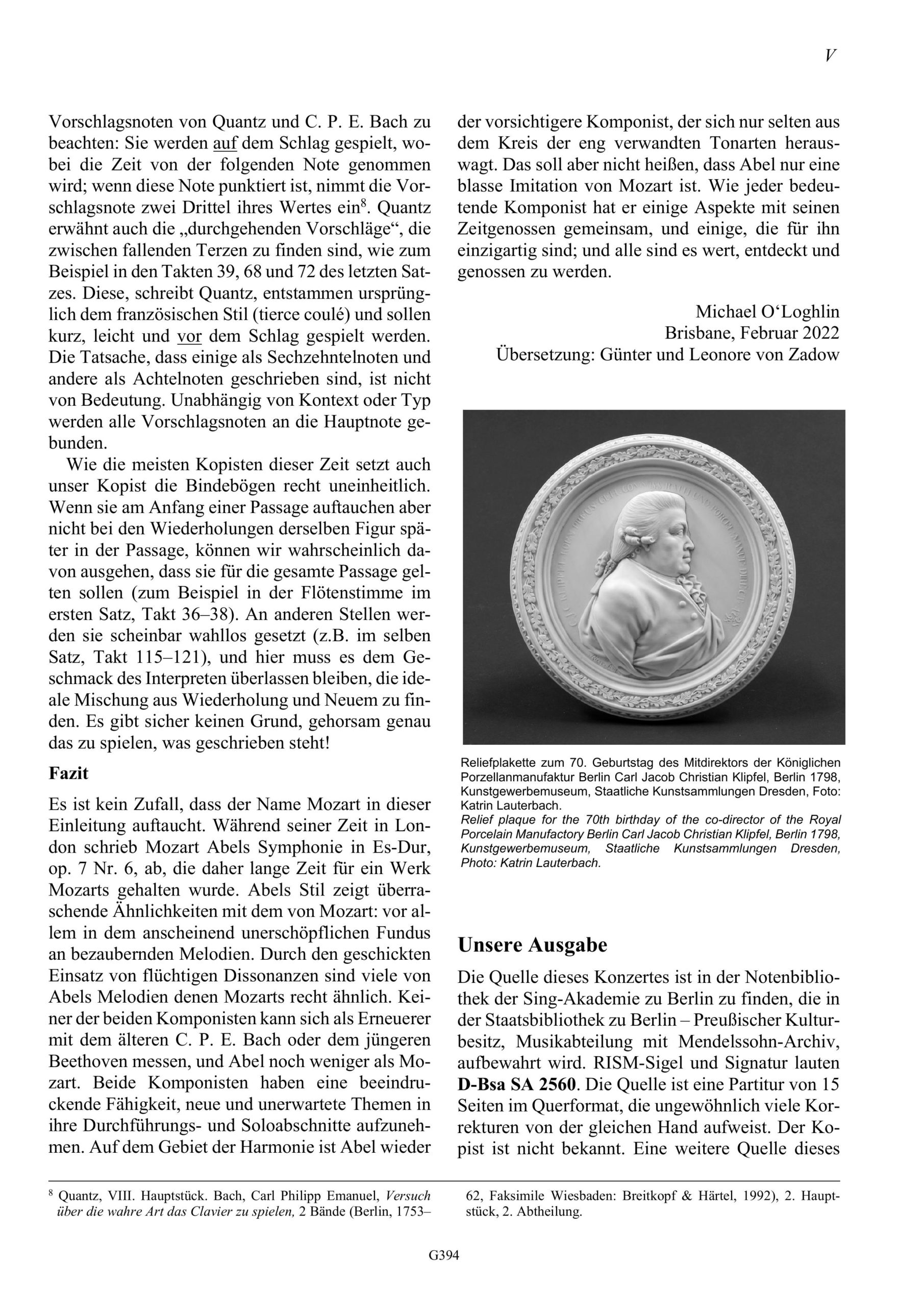Carl Friedrich Abel (1723-1787) Concerto G-Dur Flauto Traverso Concertato - für Traversflöte, zwei Violinen, Viola und Basso – Bild 12