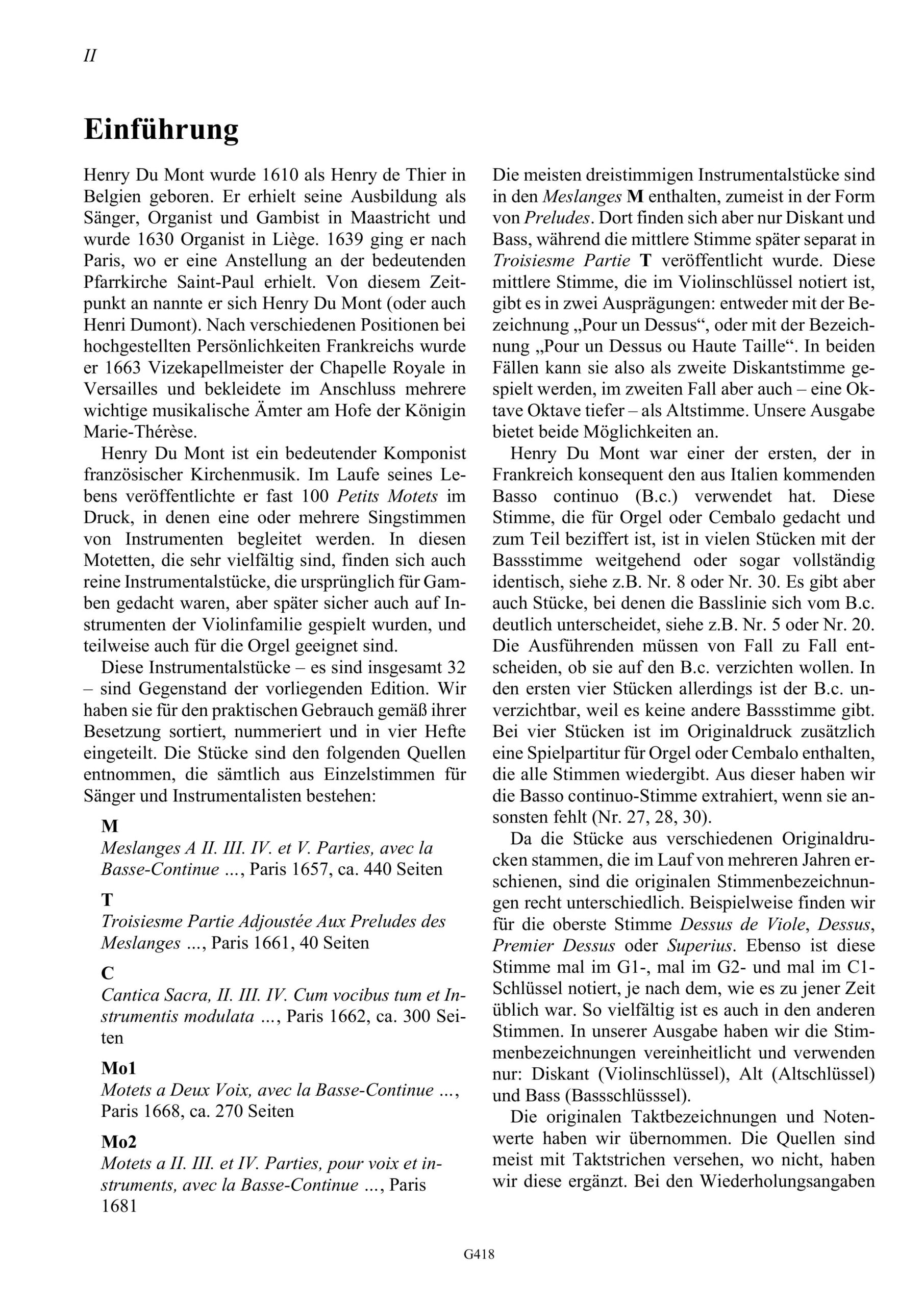 Henry Du Mont (1610–1681) Gesamtausgabe der 32 Instrumentalstücke - für drei- oder vierstimmiges Consort und Basso continuo – Bild 8