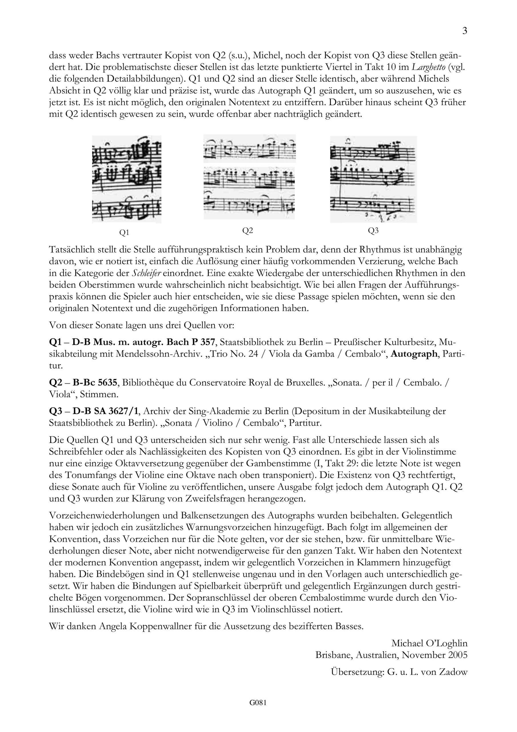 Carl Philipp Emanuel Bach (1714-1788) Sonate G-Moll - für Violine und Cembalo – Bild 3