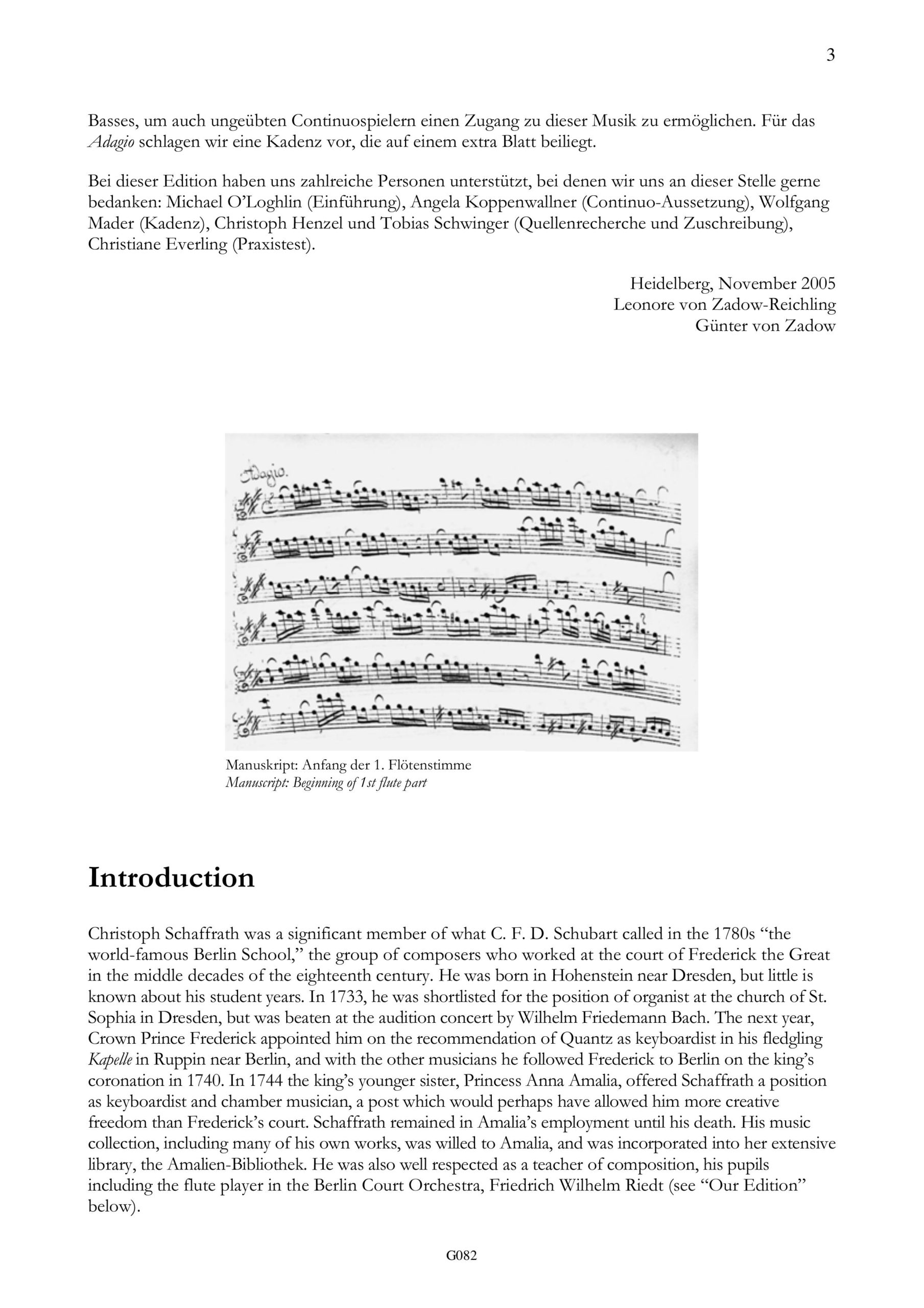 Christoph Schaffrath (1709-1763) Trio
H-Moll - für 2 Traversflöten (Violinen) und Basso continuo – Bild 3