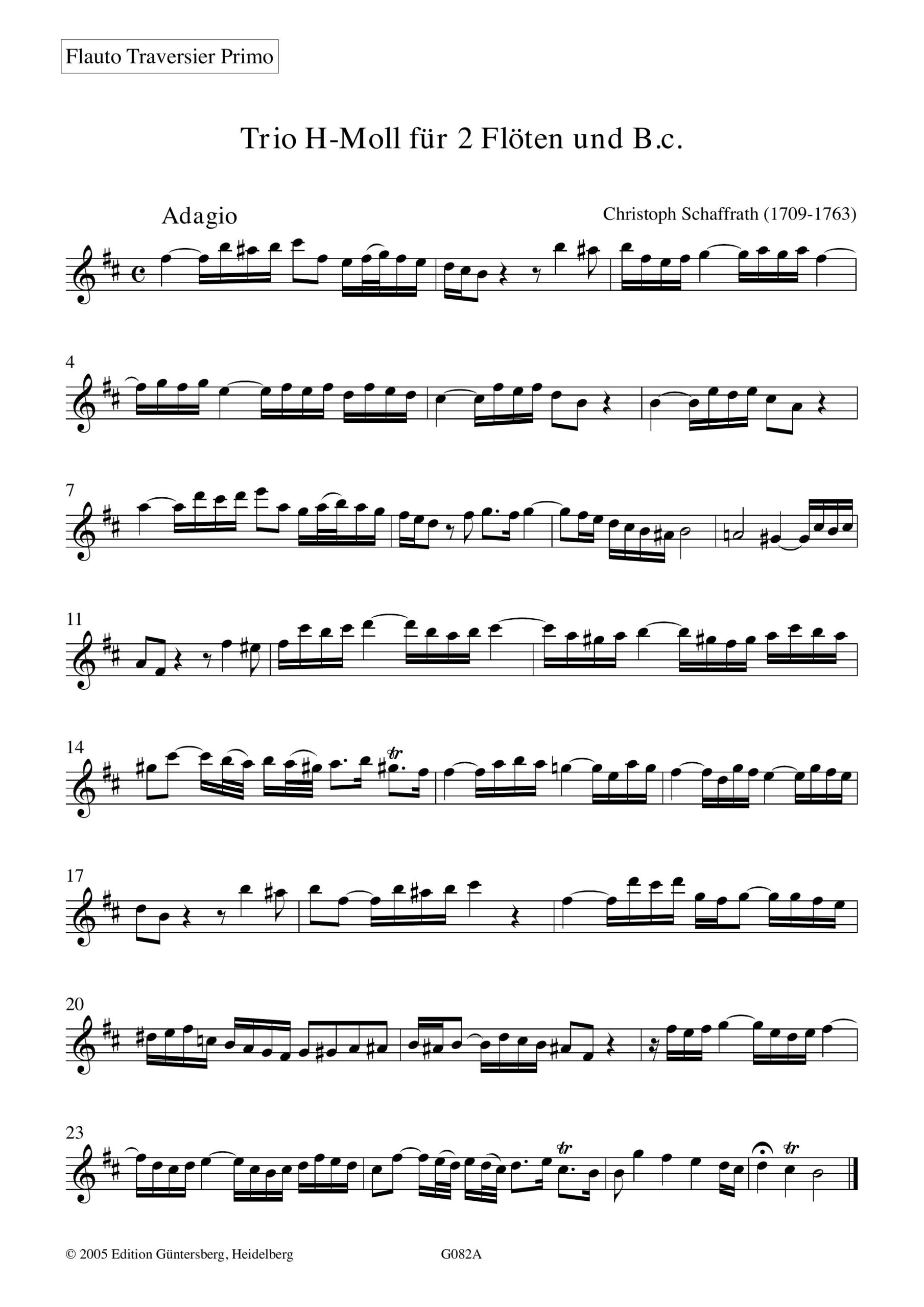 Christoph Schaffrath (1709-1763) Trio
H-Moll - für 2 Traversflöten (Violinen) und Basso continuo – Bild 5