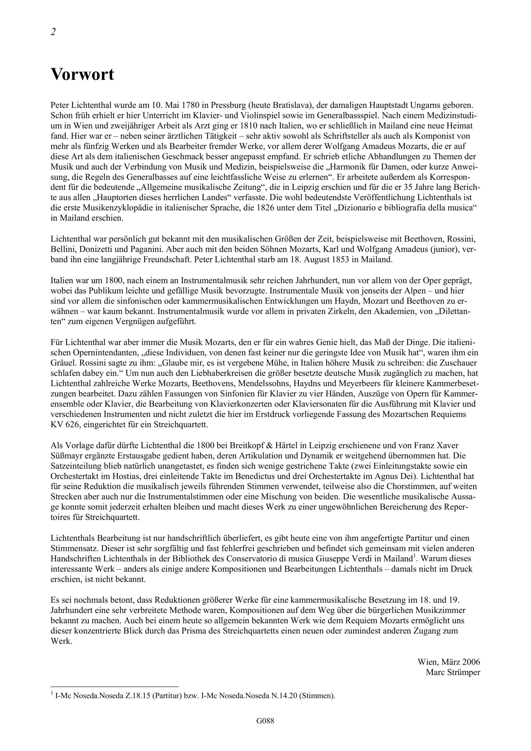 Wolfgang Amadeus Mozart (1756-1792) Requiem KV 626 - Zeitgenössische Bearbeitung für Streichquartett von Peter Lichtenthal
(1780-1853) - Image 2