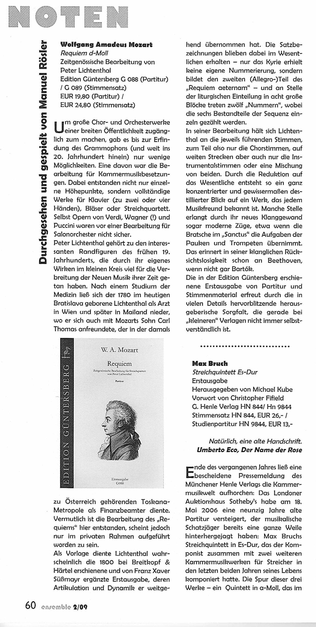 Wolfgang Amadeus Mozart (1756-1792) Requiem KV 626 - Zeitgenössische Bearbeitung für Streichquartett von Peter Lichtenthal
(1780-1853) - Image 6