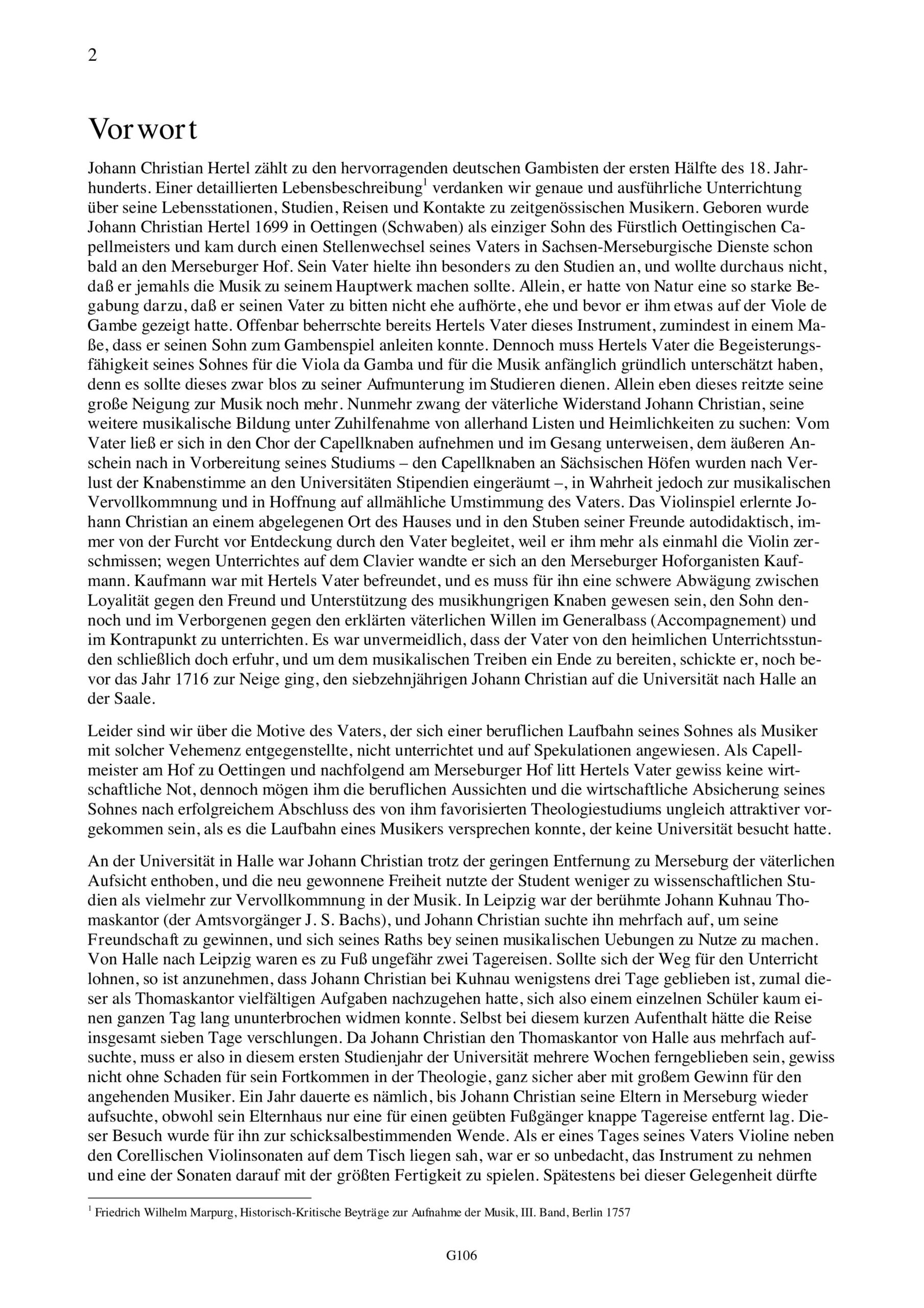 Johann Christian Hertel (1699-1754) Sonata a Traversiere, Viola di Gamba, Cembalo - Triosonate G-Dur für Traversflöte, Viola da Gamba und Basso
continuo - Image 2