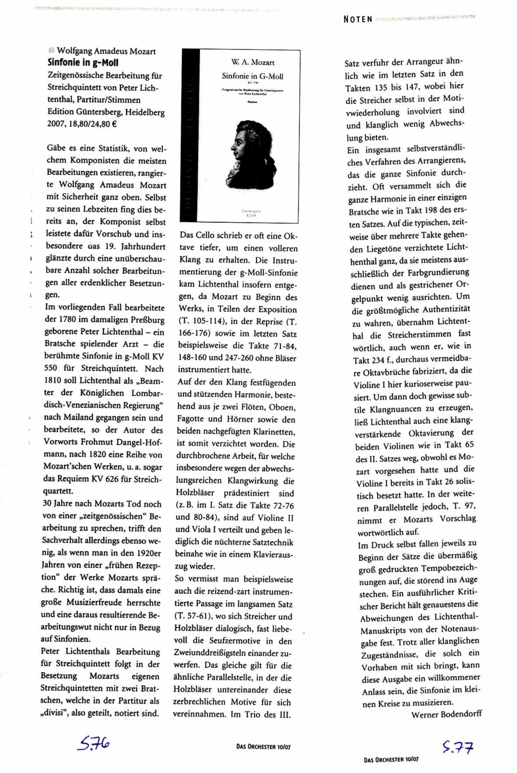 Wolfgang Amadeus Mozart (1756-1791) Sinfonie in G-Moll KV 550 - Zeitgenössische Bearbeitung für Streichquintett von Peter Lichtenthal
(1780-1853) - Image 4