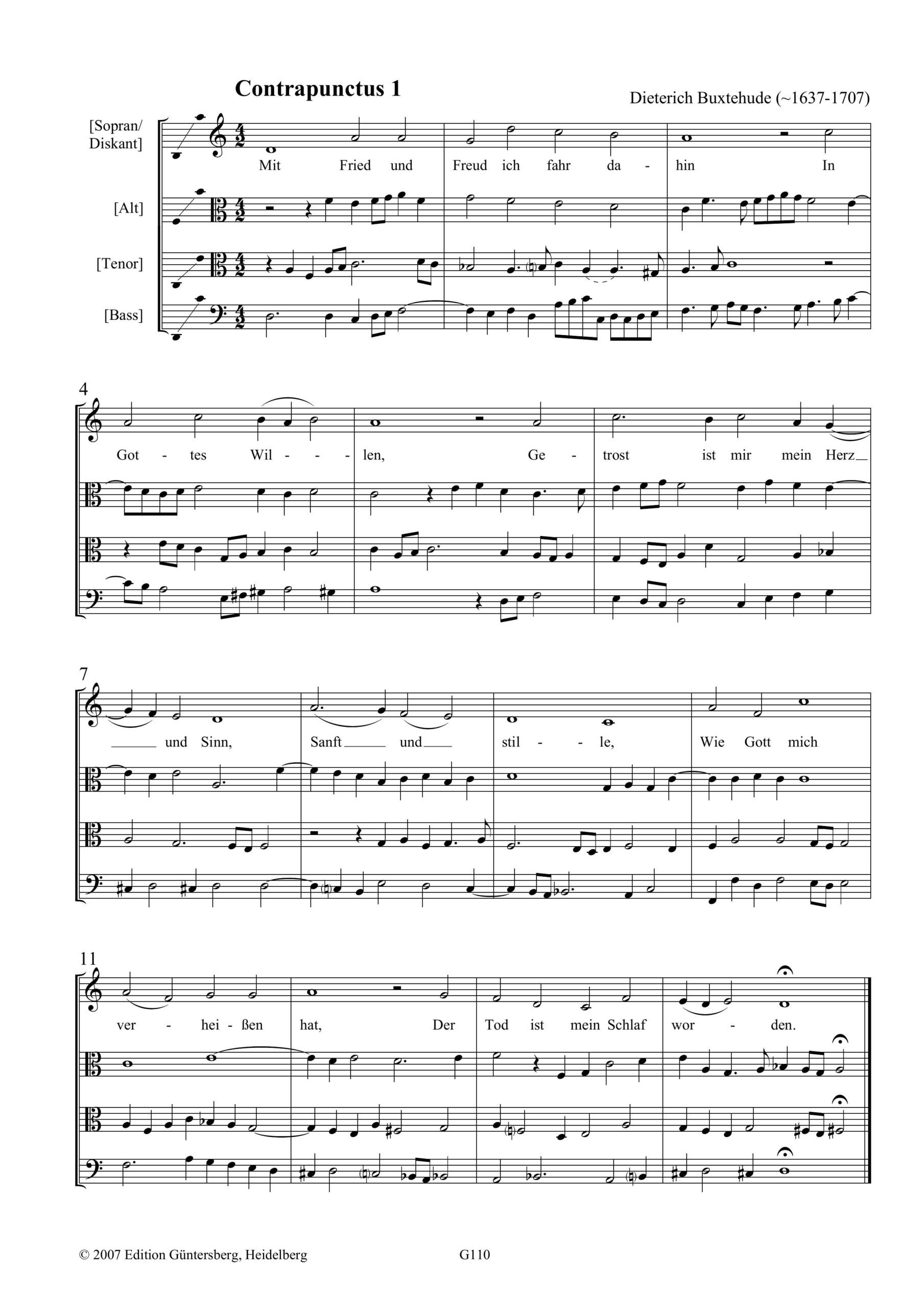 Dieterich Buxtehude (~1637-1707) Mit
Fried und Freud, Klag-Lied - Trauermusik für Sopran, Bass und vier Streicher – Bild 7