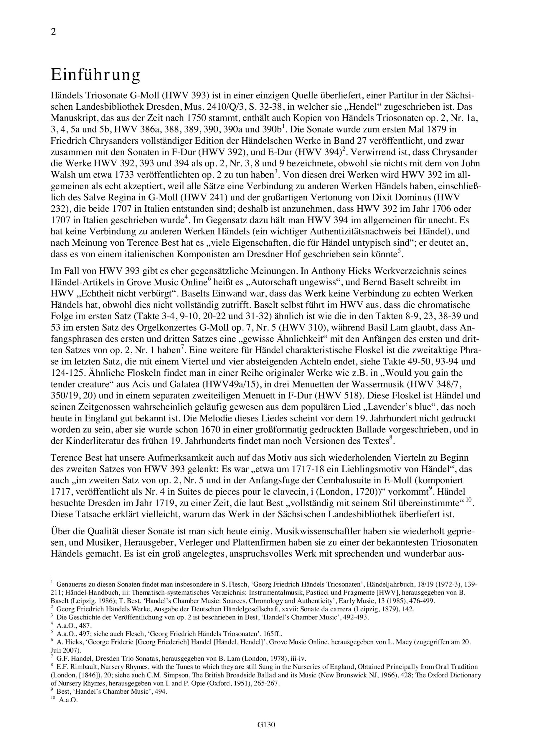 Georg Friedrich Händel (1685-1759) Sonata G-Moll - für 2 Violen da Gamba oder andere Streichinstrumente (Violinen,
Violen, Violoncelli) und Basso continuo – Bild 2