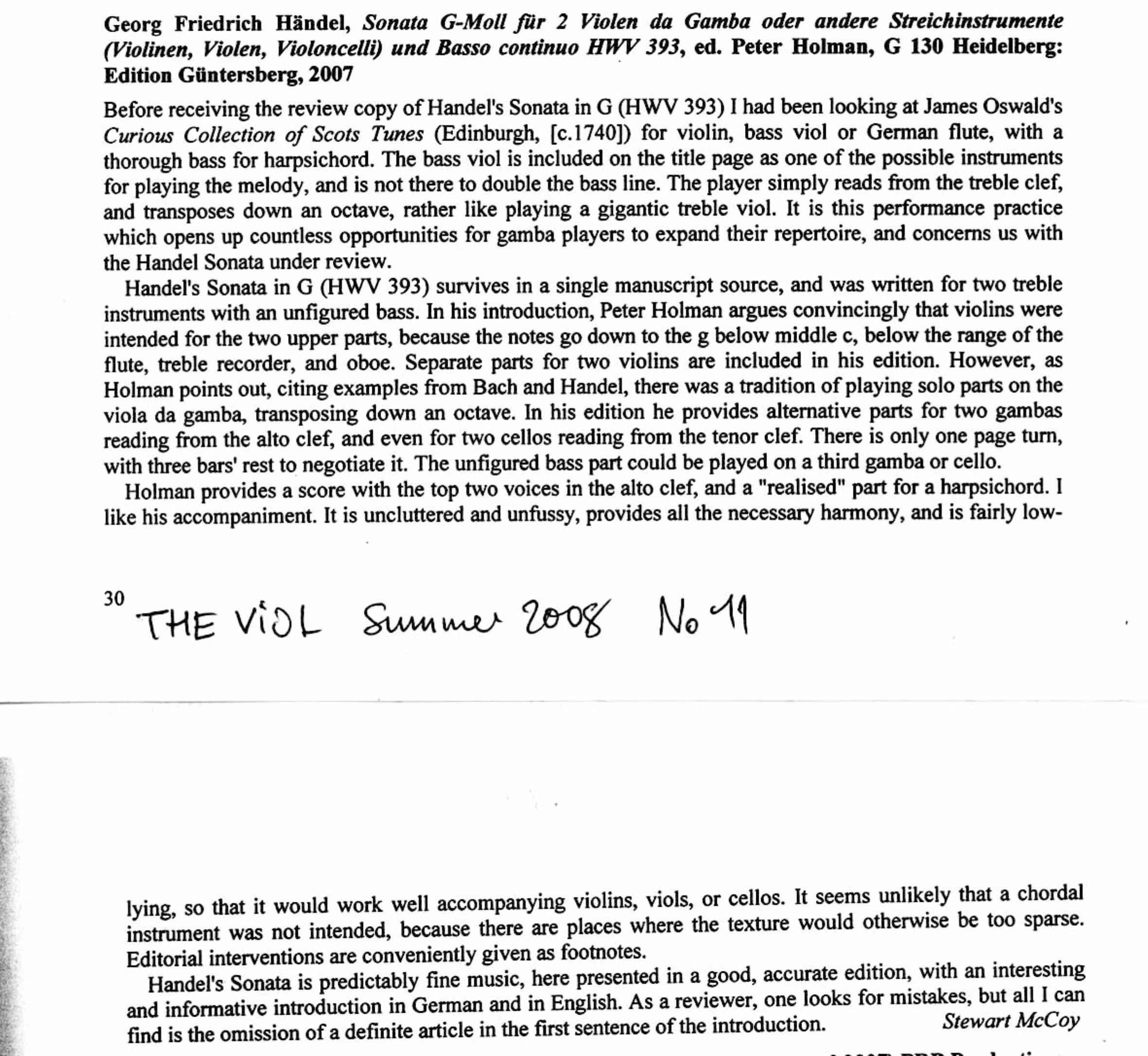 Georg Friedrich Händel (1685-1759) Sonata G-Moll - für 2 Violen da Gamba oder andere Streichinstrumente (Violinen,
Violen, Violoncelli) und Basso continuo – Bild 4