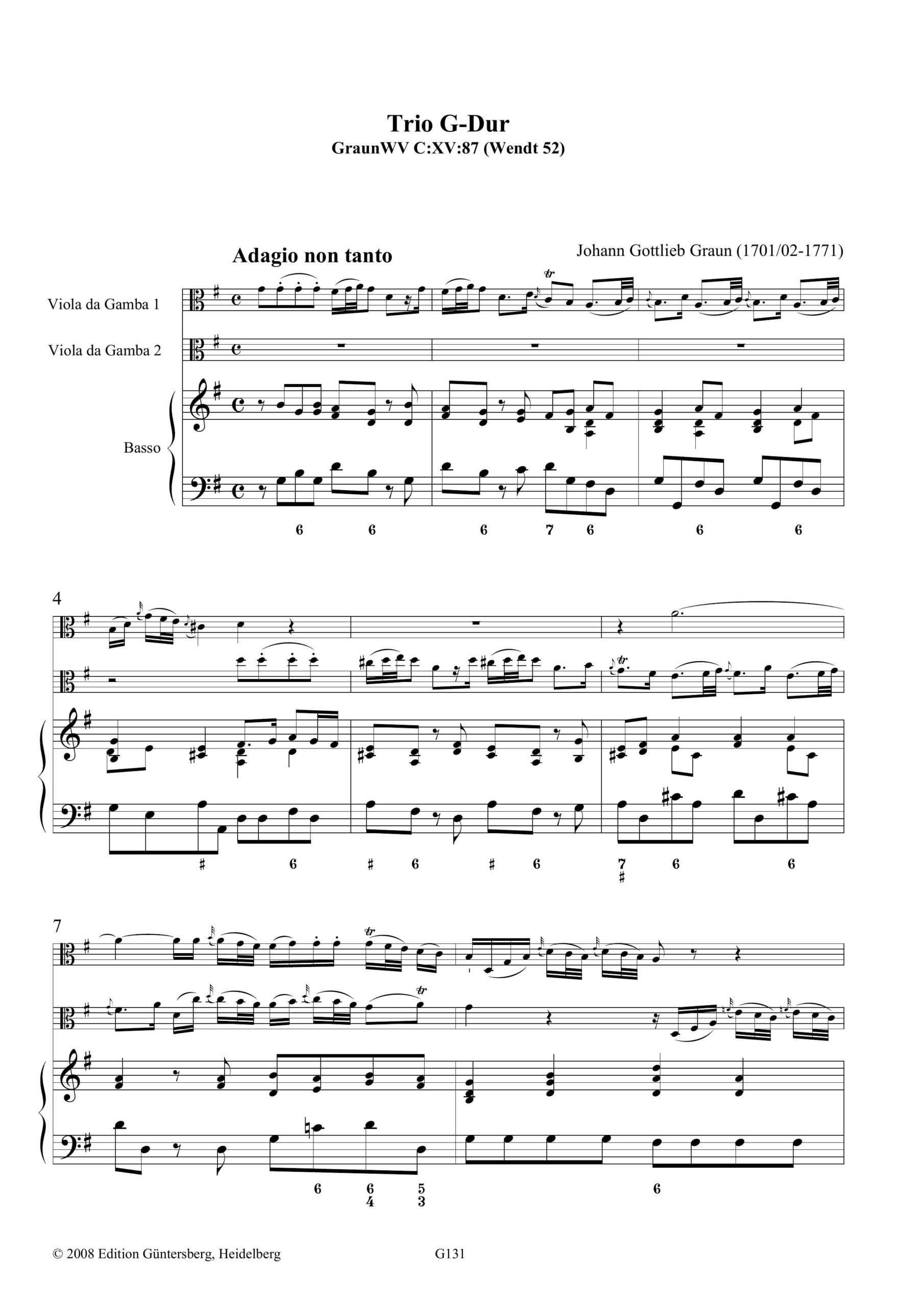 Johann Gottlieb Graun (1701/02-1771) Trio G-Dur für 2 Violen da Gamba und Basso continuo - Besprechungen / Reviews – Bild 5