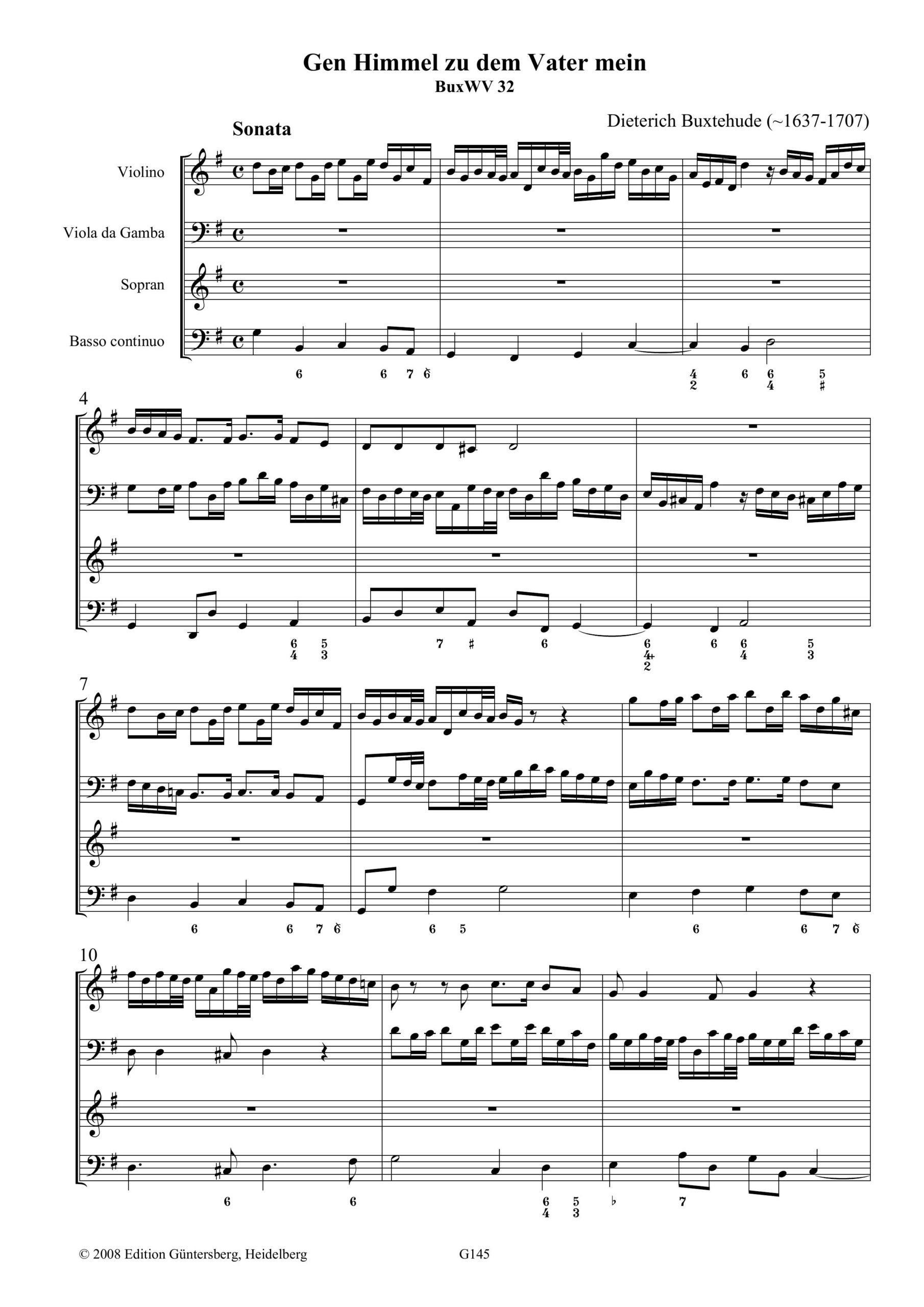 Dieterich Buxtehude (~1637-1707) Gen
Himmel zu dem Vater mein - Geistliches Konzert für Sopran, Violine, Viola da Gamba und B.c. – Bild 6