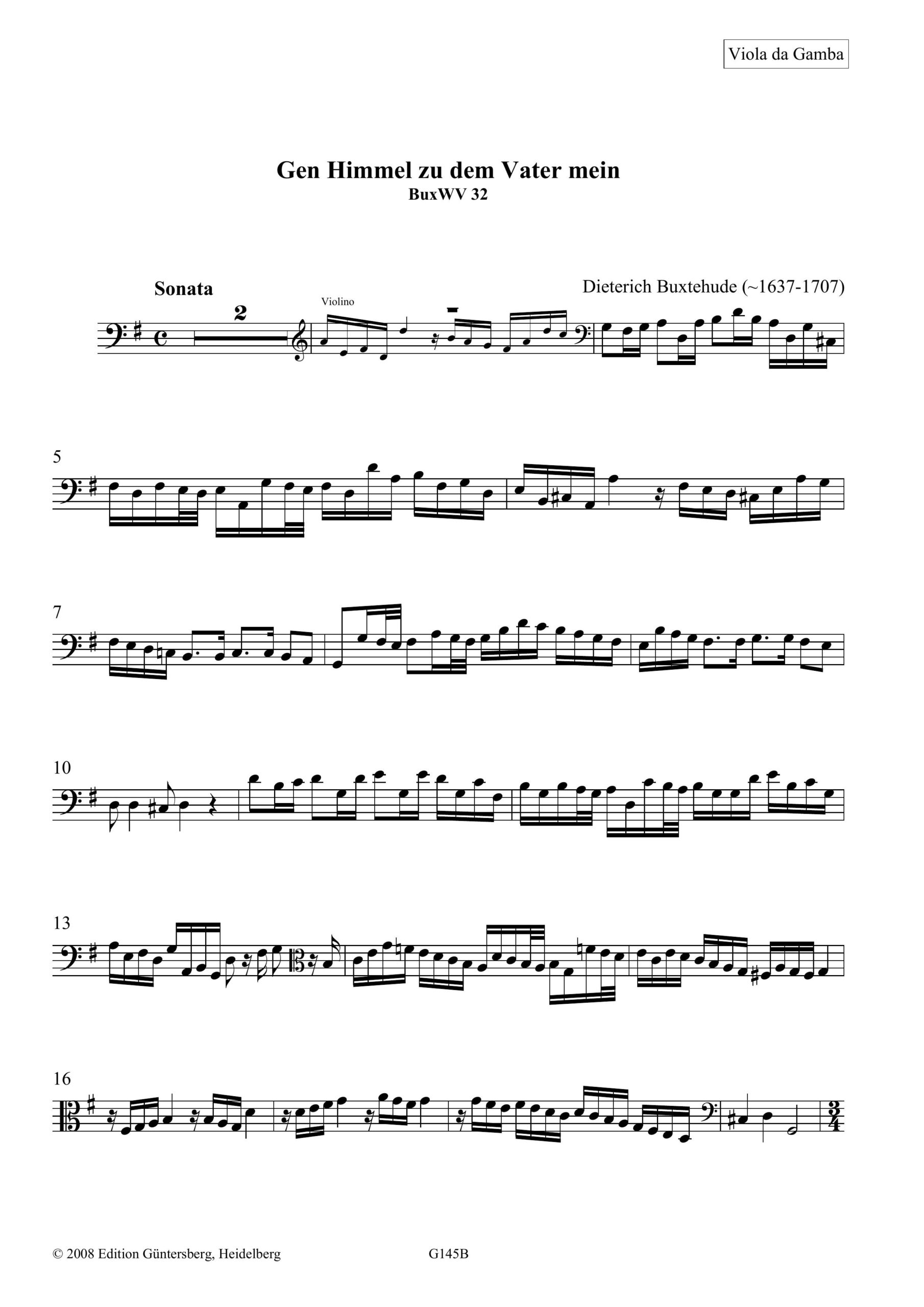 Dieterich Buxtehude (~1637-1707) Gen
Himmel zu dem Vater mein - Geistliches Konzert für Sopran, Violine, Viola da Gamba und B.c. – Bild 7